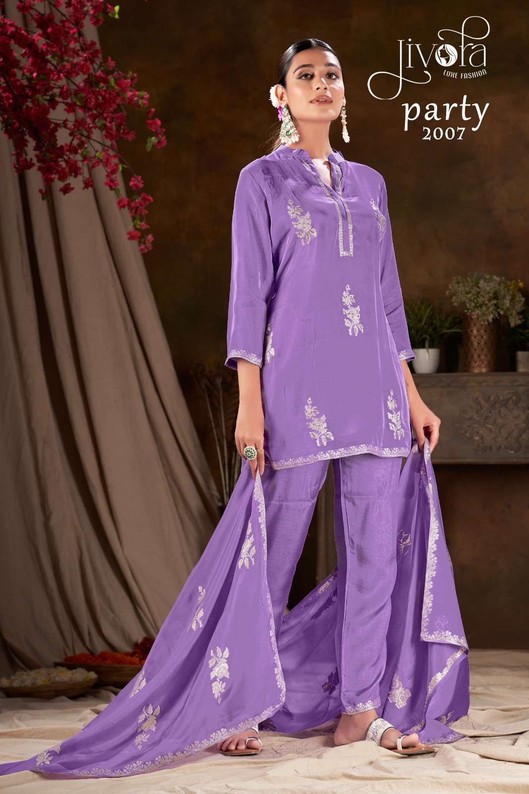 Jivora Party Premium Designs Top Bottom Dupatta Set New Collection