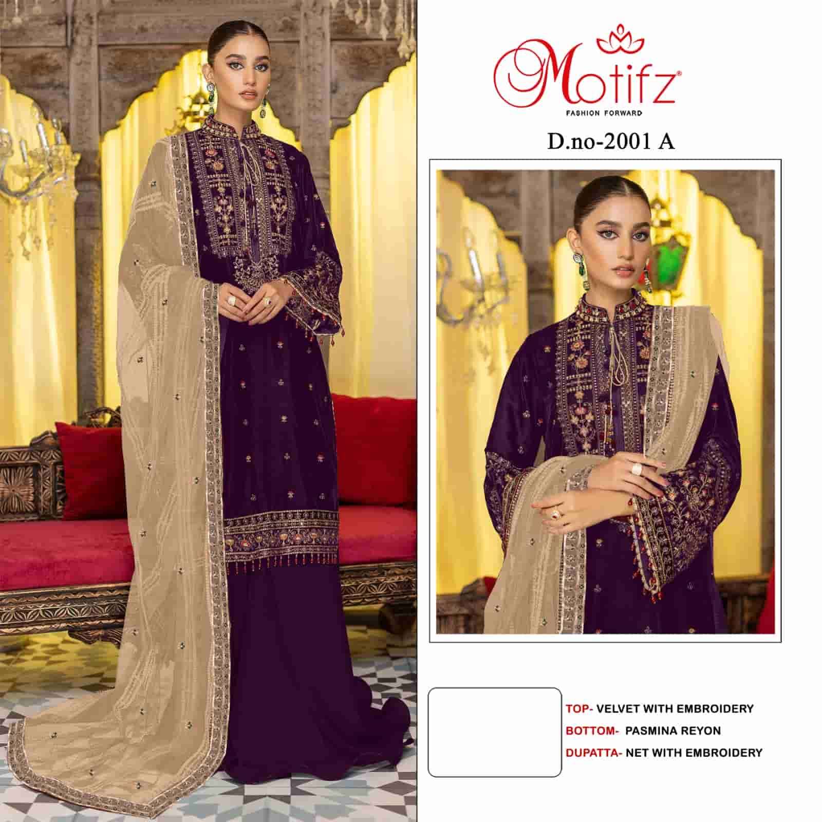 Motifz 2001 Colors Pakistani Wedding Wear Style Designer Suit Wholesalers