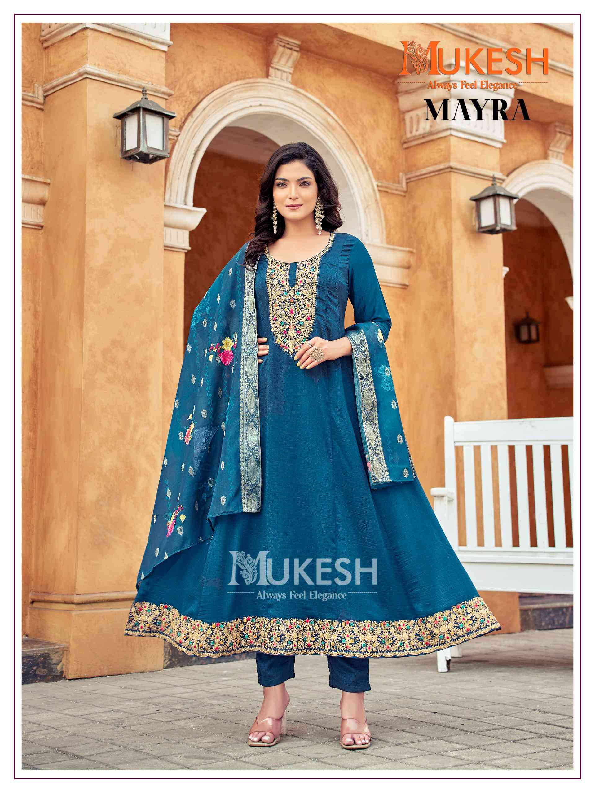 Mukesh Mayra Fancy Anarkali Kurti Bottom Dupatta Set