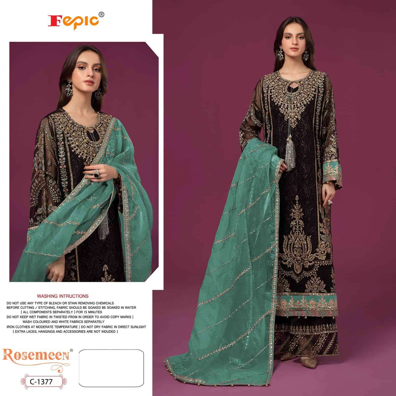 Fepic C 1377 Designer Georgette Embroidered Designer Salwar Suit Exporter