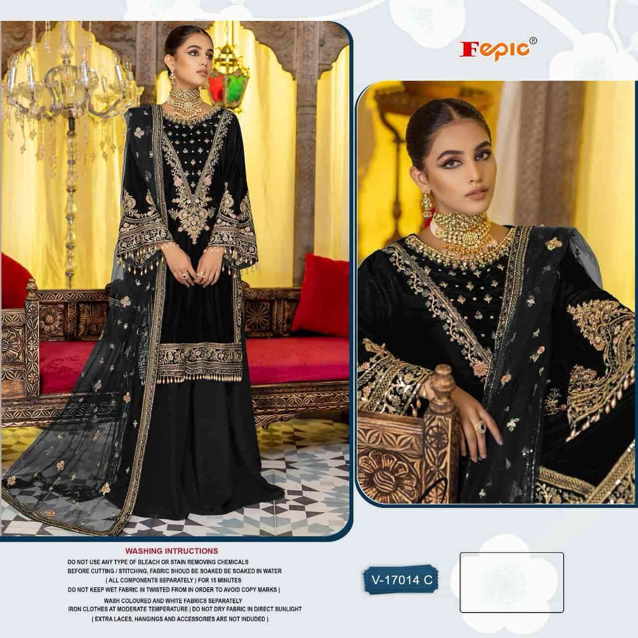 Fepic V 17014 C Party Wear Style Latest Designer Pakistani Velvet Suit