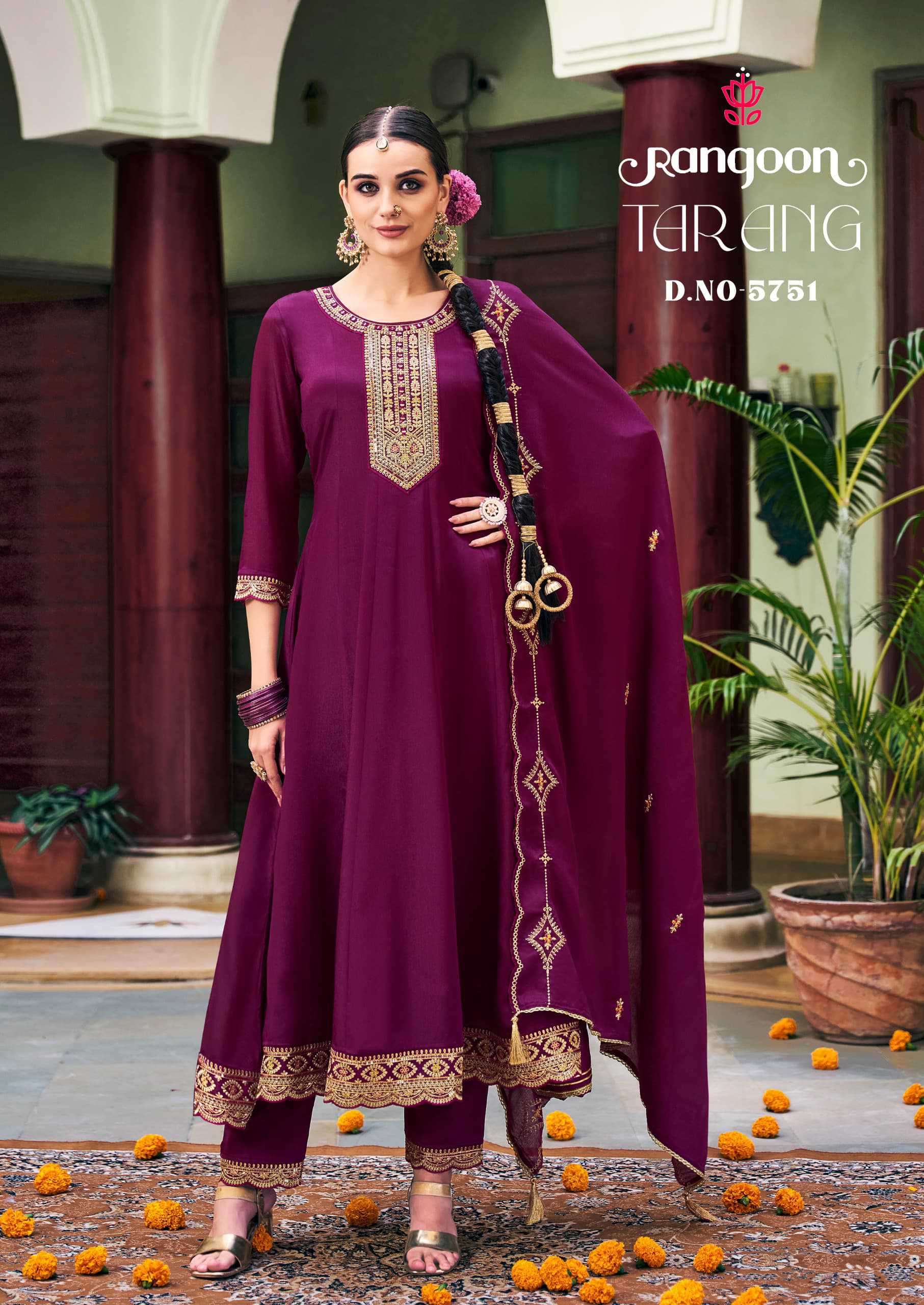 Rangoon Tarang Anarkali Style 3 Piece Suit Catalog Designs