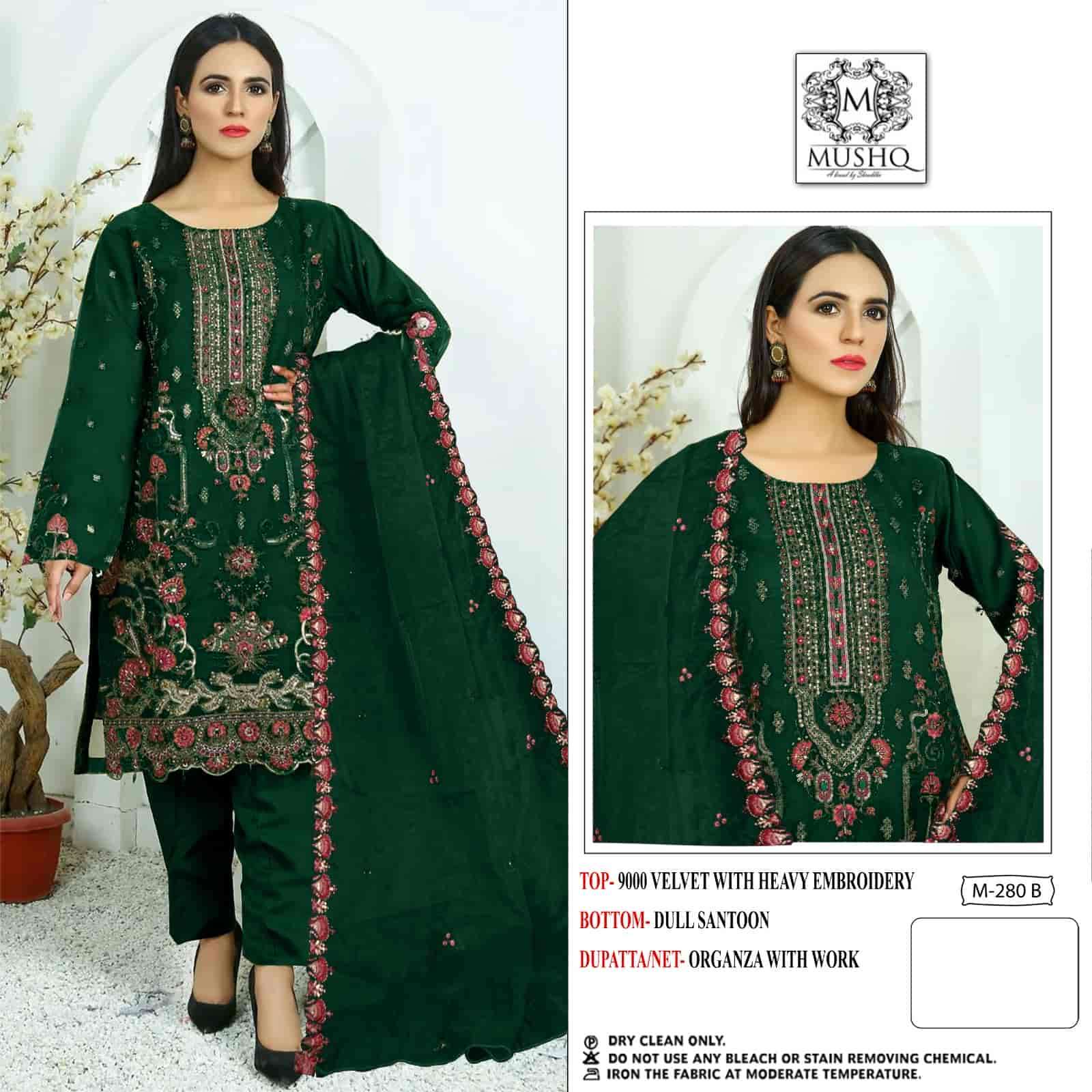 Mushq M 280 B Pakistani style Heavy Designer Winter Wear Suit Collection
