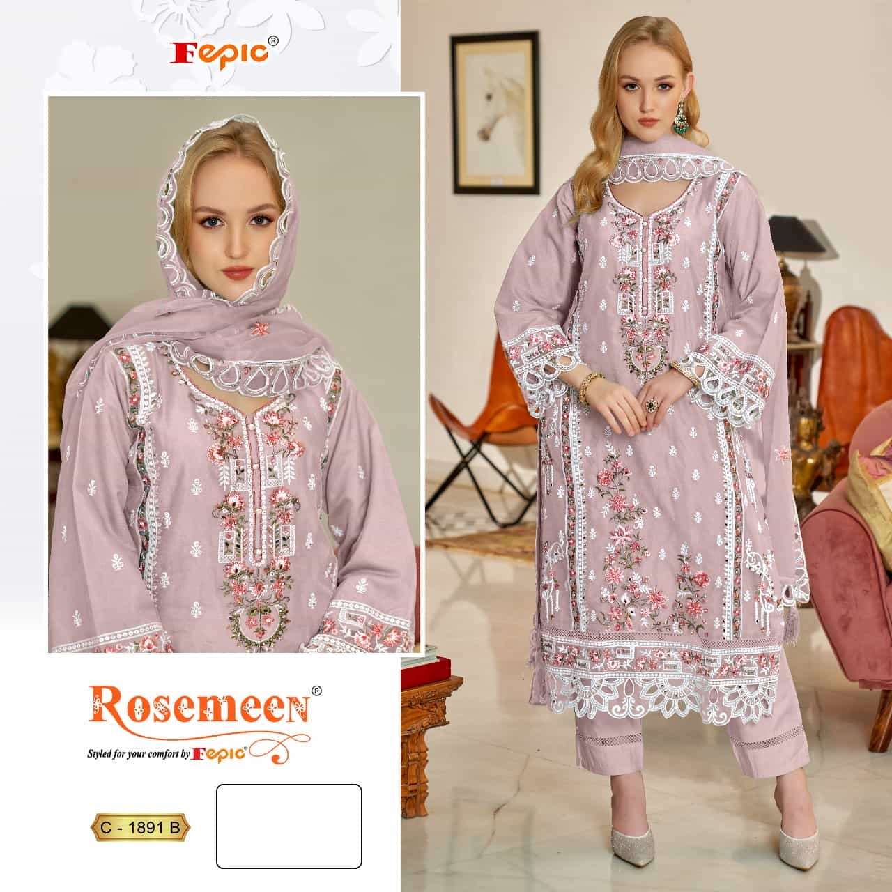 Fepic C 1891 B Festive Wear Style Designer Pakistani Suit Ensemble
