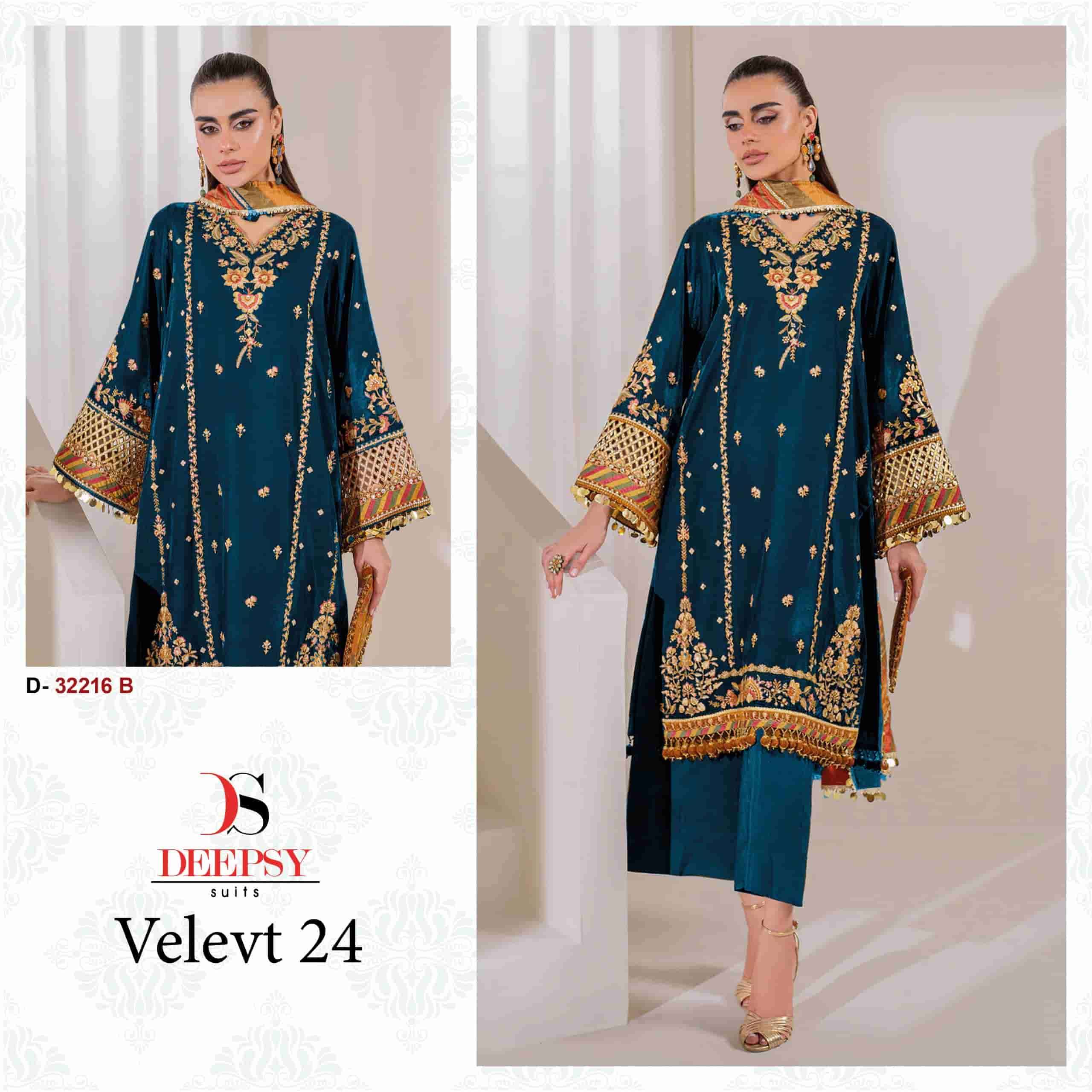 Deepsy D 32216 B Exclusive Latest Embroidered Velvet Suit