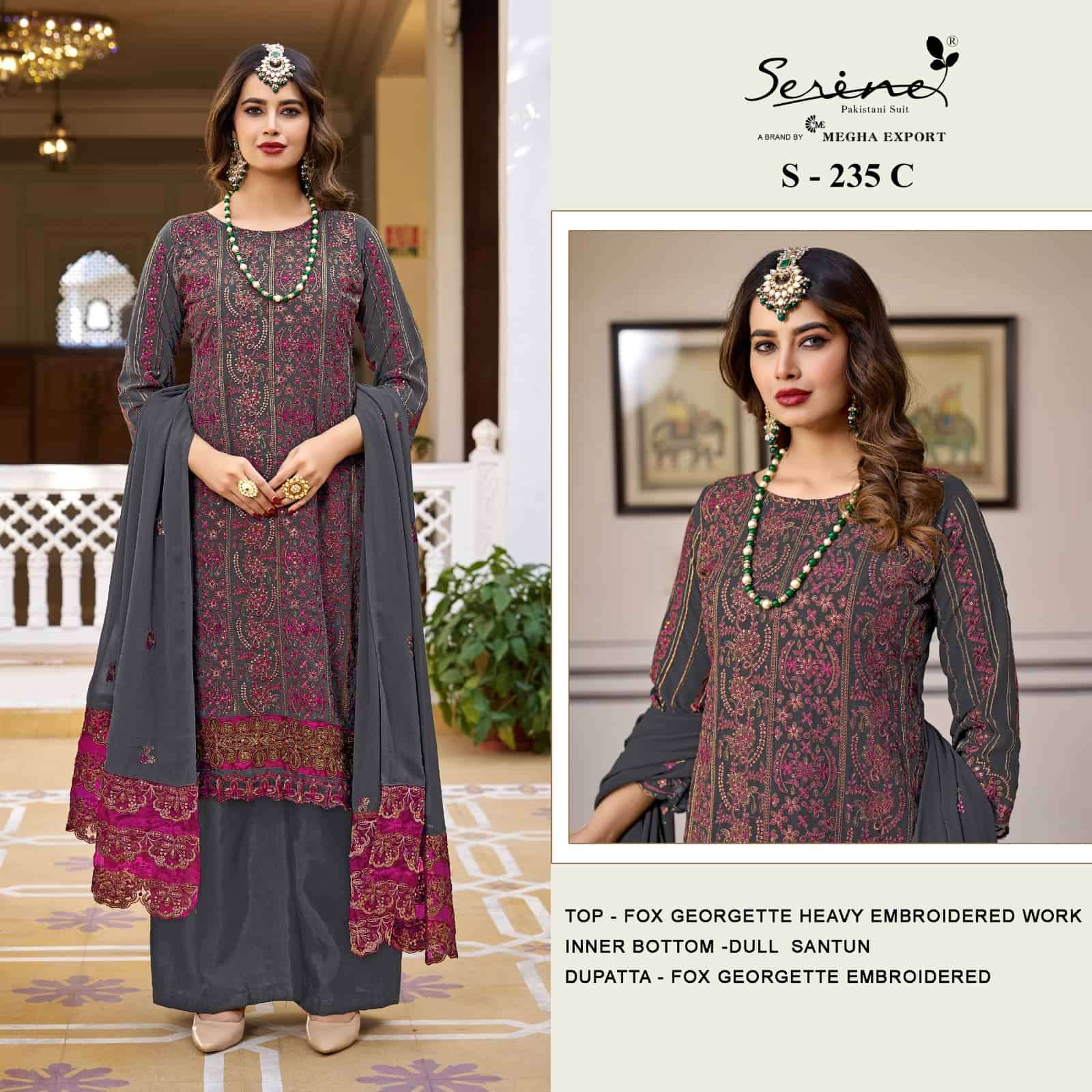 Serine S 235 C Festive Wear Style designer Embroidered Salwar Kameez Collection