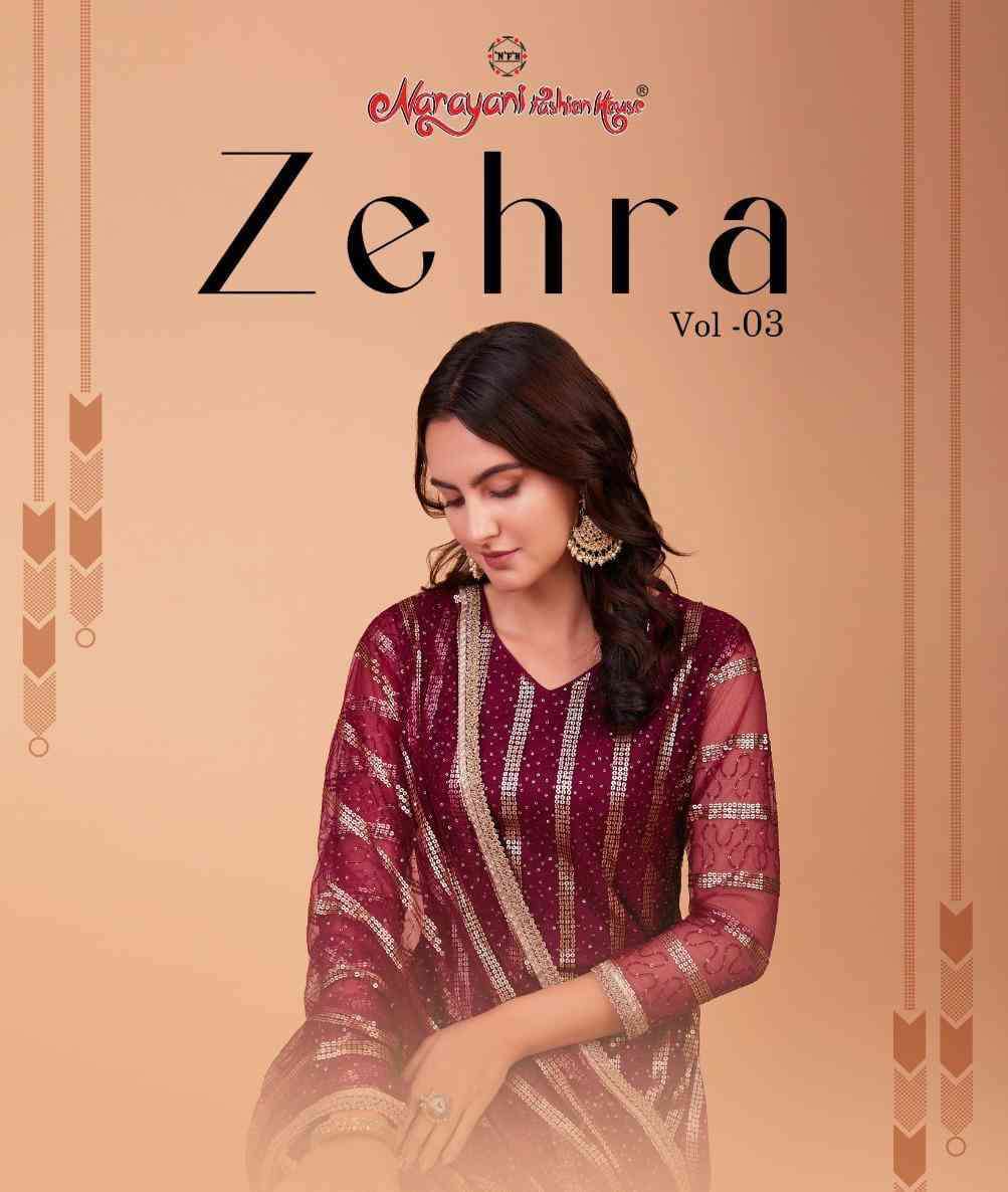 Narayani Zehra Vol 3 Heavy Net Party Wear Unstitch Dress New Designs
