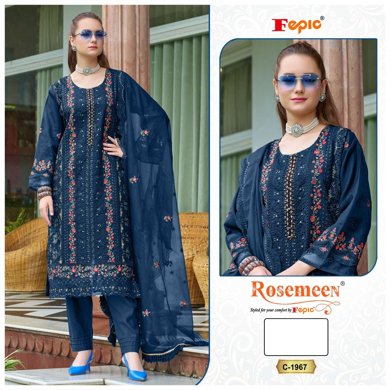 Fepic Rosemeen Organza Pakistani Suit