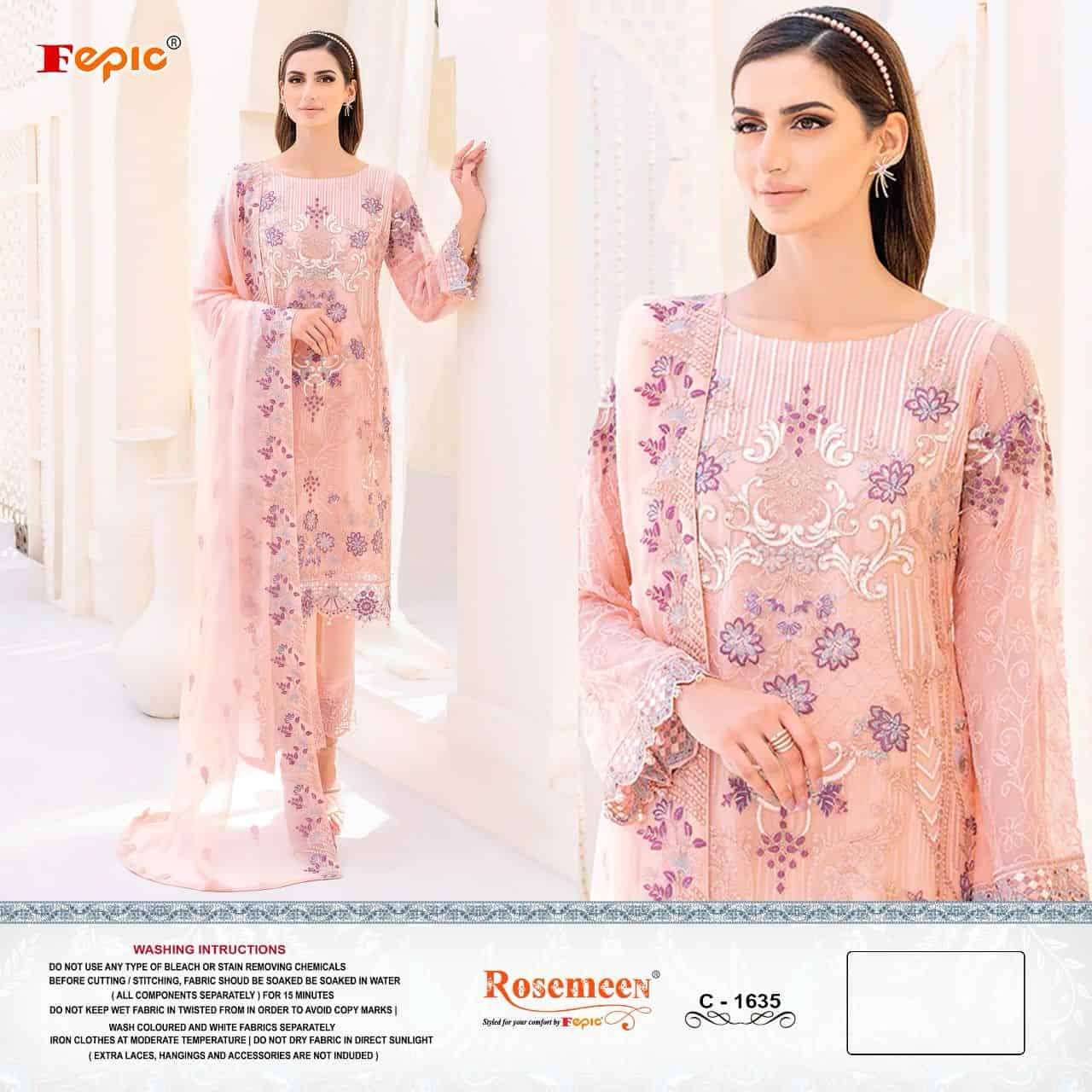 Fepic C 1635 Pakistani Festive Wear Style Designer Embroidered Suit Collection