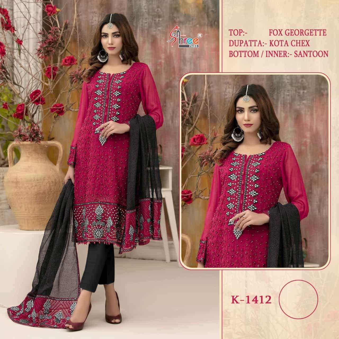 Shree Fabs K 1412 Designer Unstitched Suit