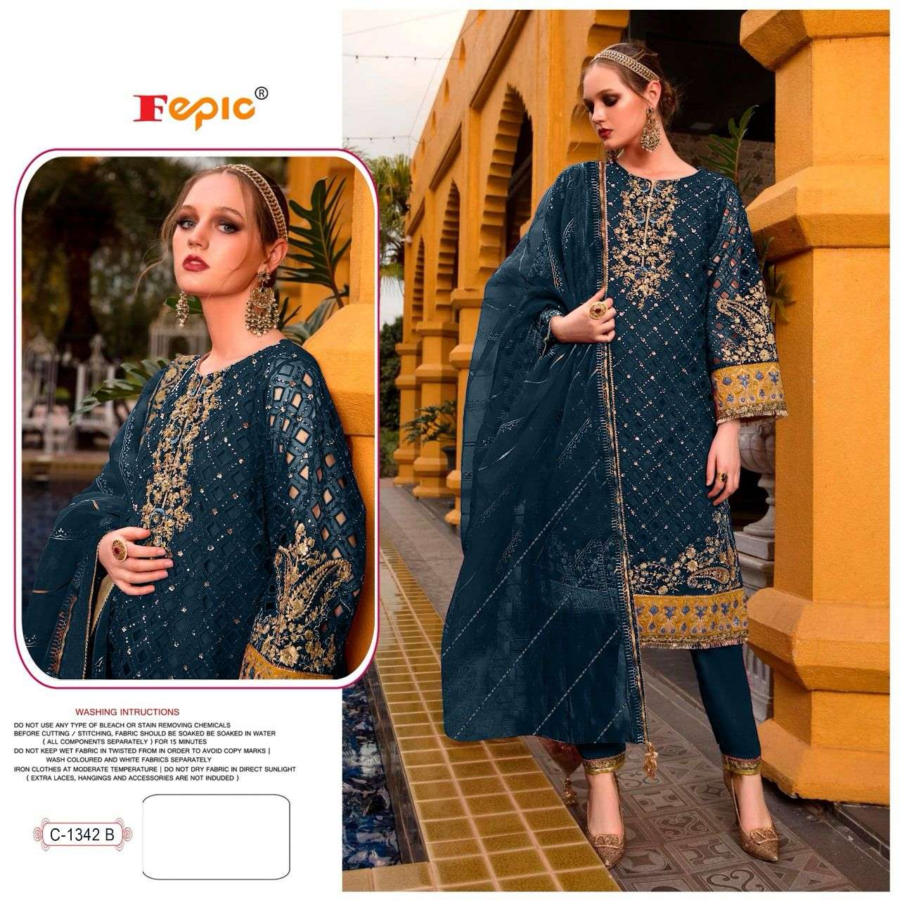 Fepic C 1342 Colors Straight Style Pakistani Suit Festive Collection