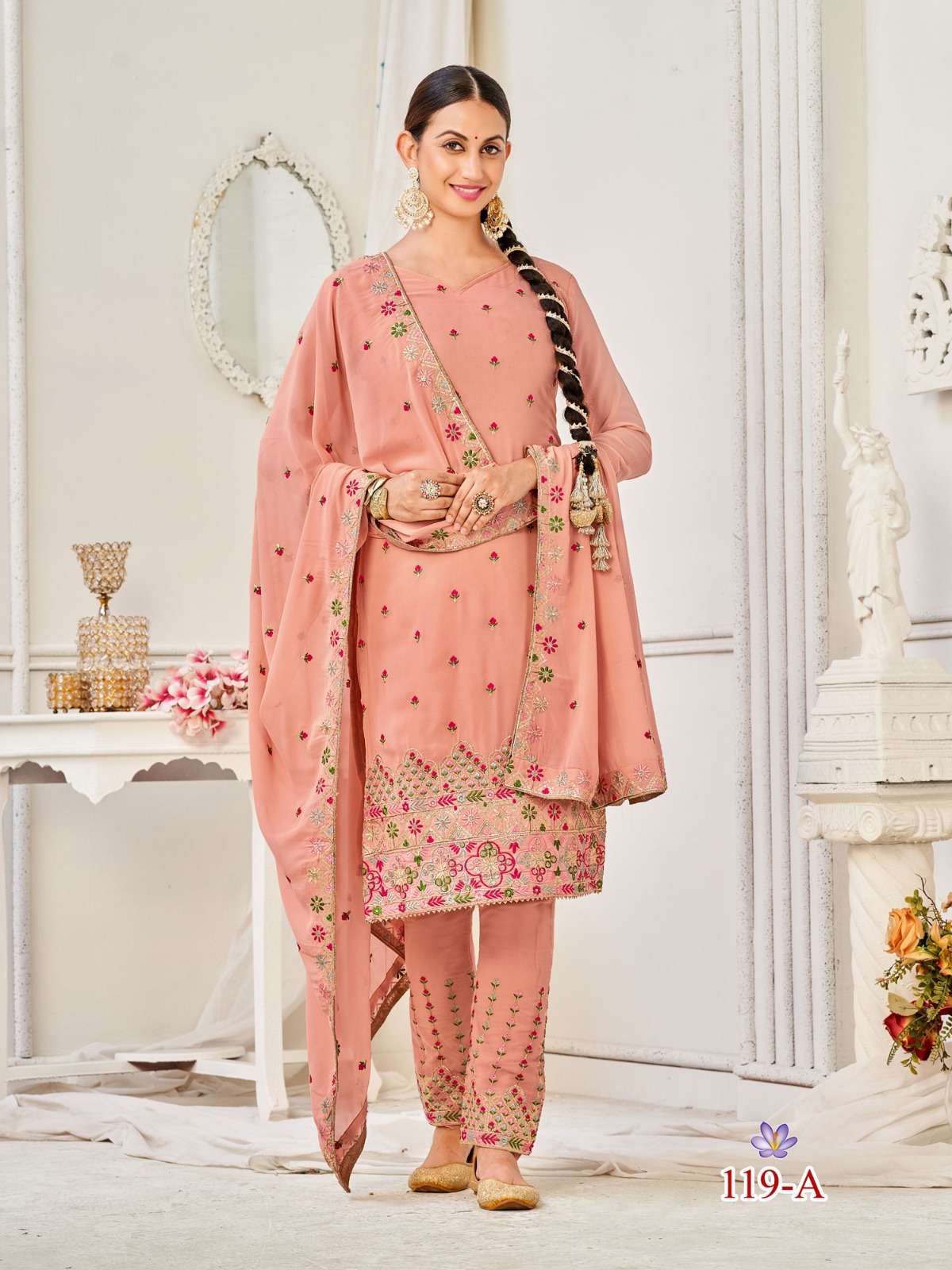 Alfaaz Liyana 119 Colors Fancy Georgette Festive Wear Dress New Collection