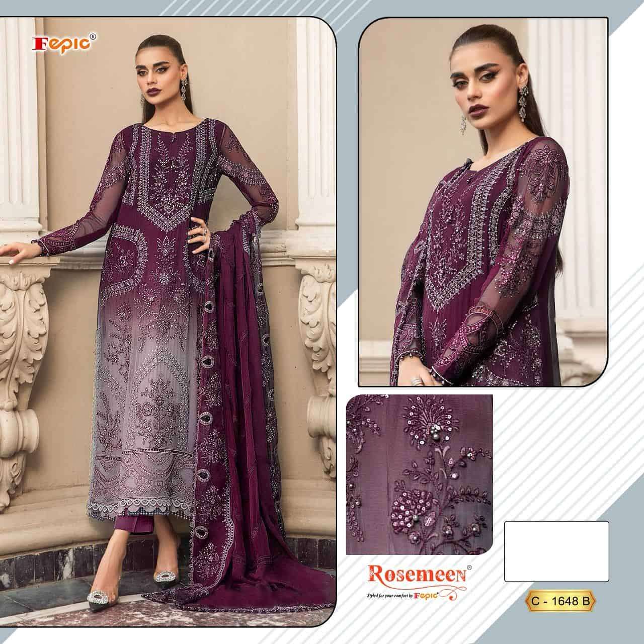 Fepic Rosemeen Organza Embroidered Salwar Suit