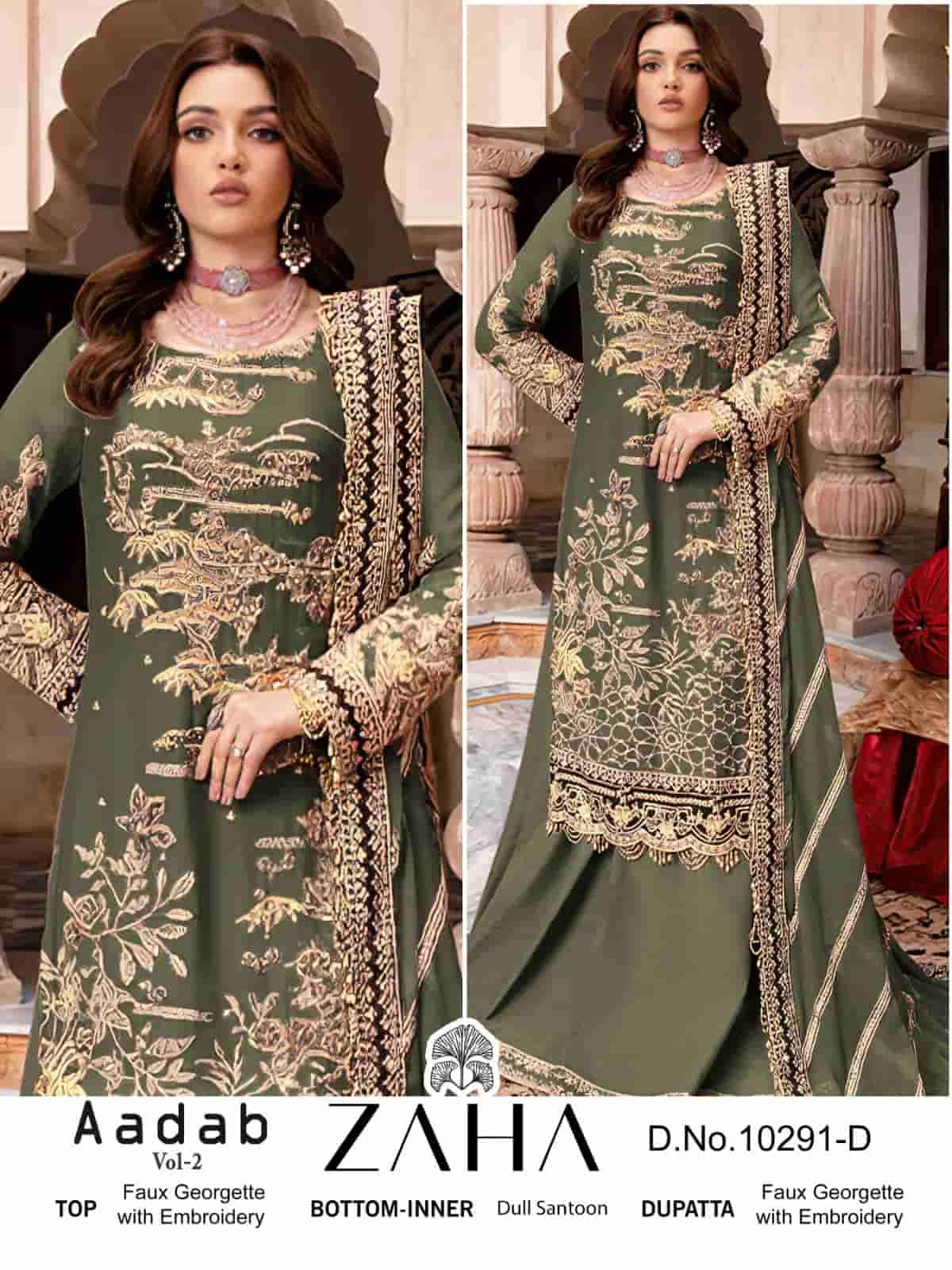 Zaha 10291 D Pakistani Latest Designer Unstitched Dress