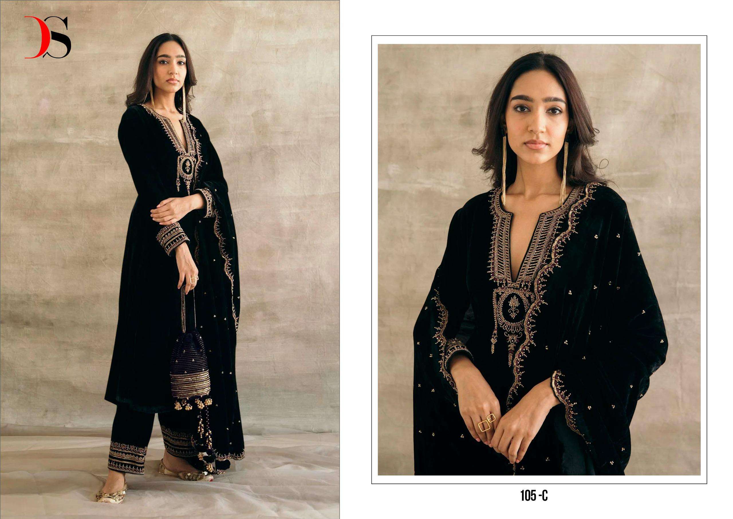Deepsy D 105 C Party Wear Style Designer Pakistani Velvet Collection