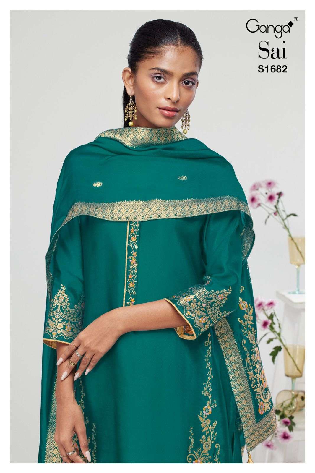 Ganga S 1682 Designer Straight Salwar Suit Collection
