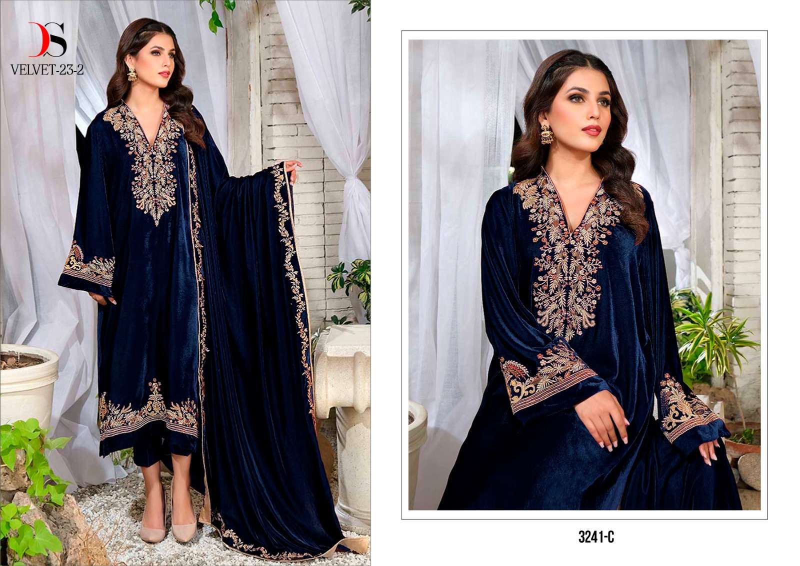 Deepsy D 3241 C Exclusive Party Wear Style Designer Pakistani Velvet Suit Collection