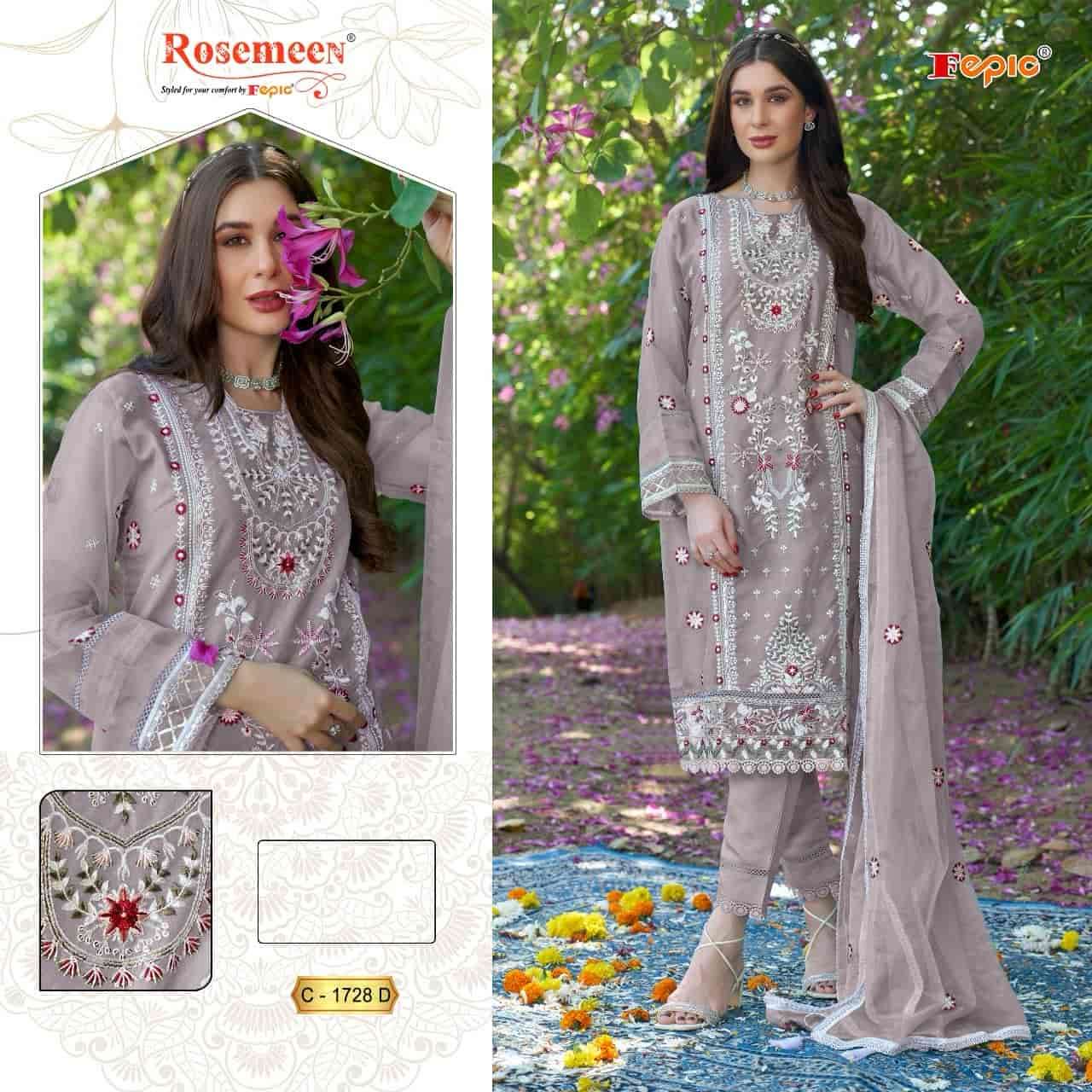 Fepic 1728 D Unstitched Organza Pakistani Dress Online