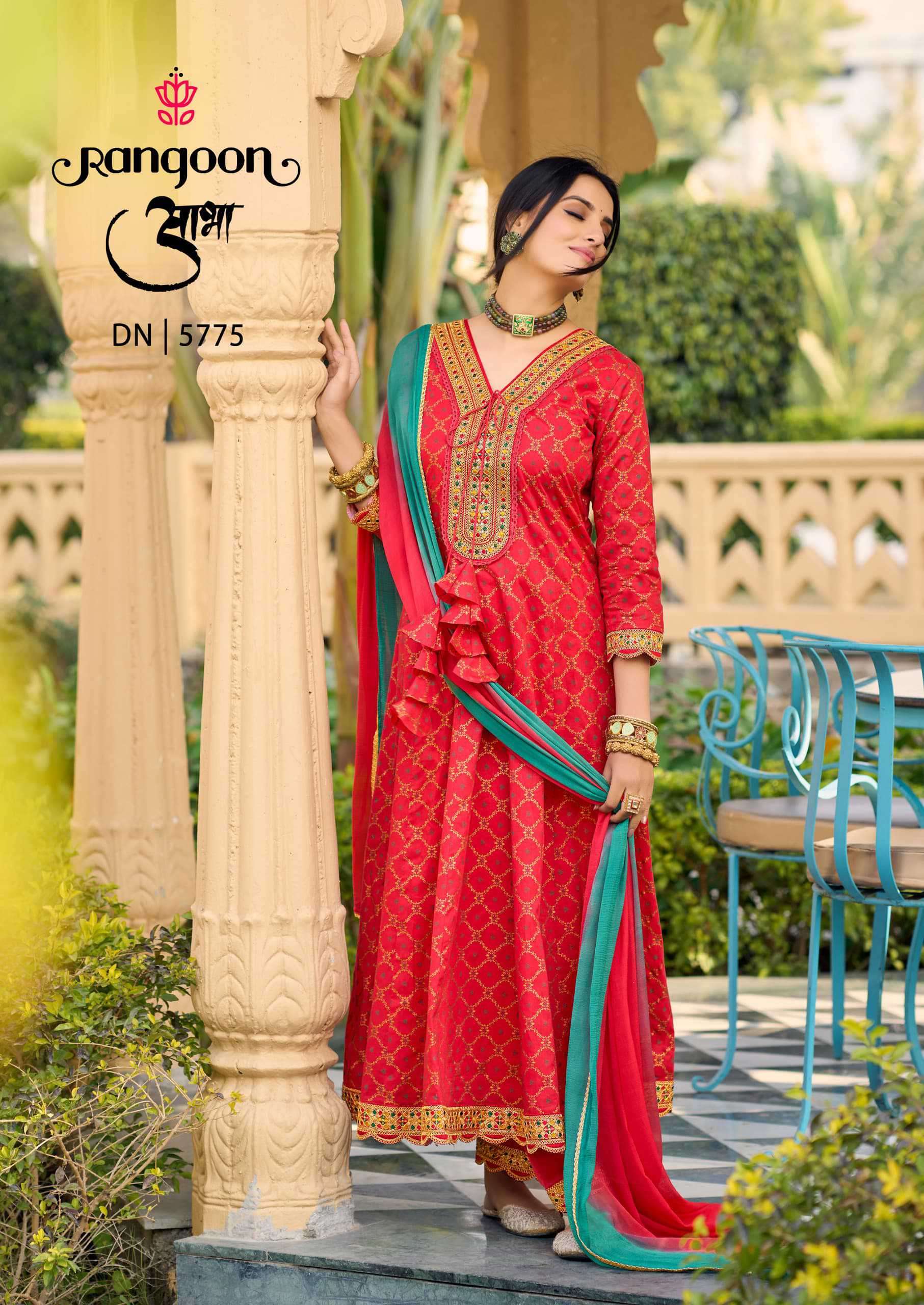 Rangoon Aabha Anarkali Pattern Readymade 3 Piece Designs