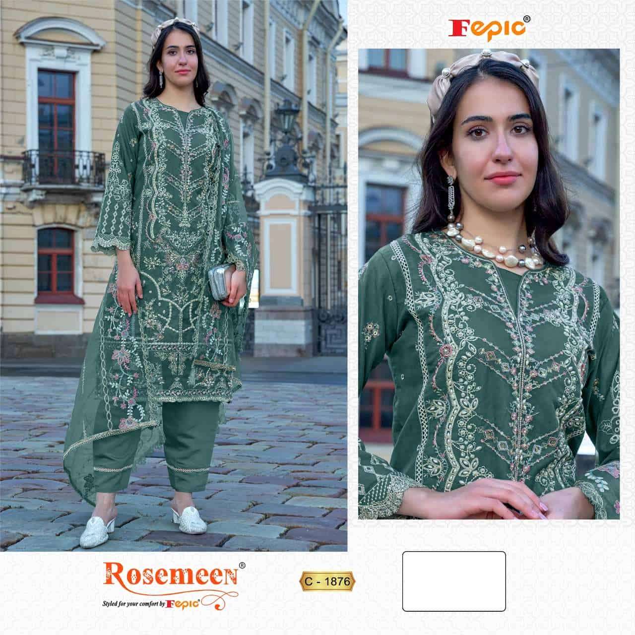 Fepic C 1876 A Pakistani Style Designer Embroidered Suit Exporter