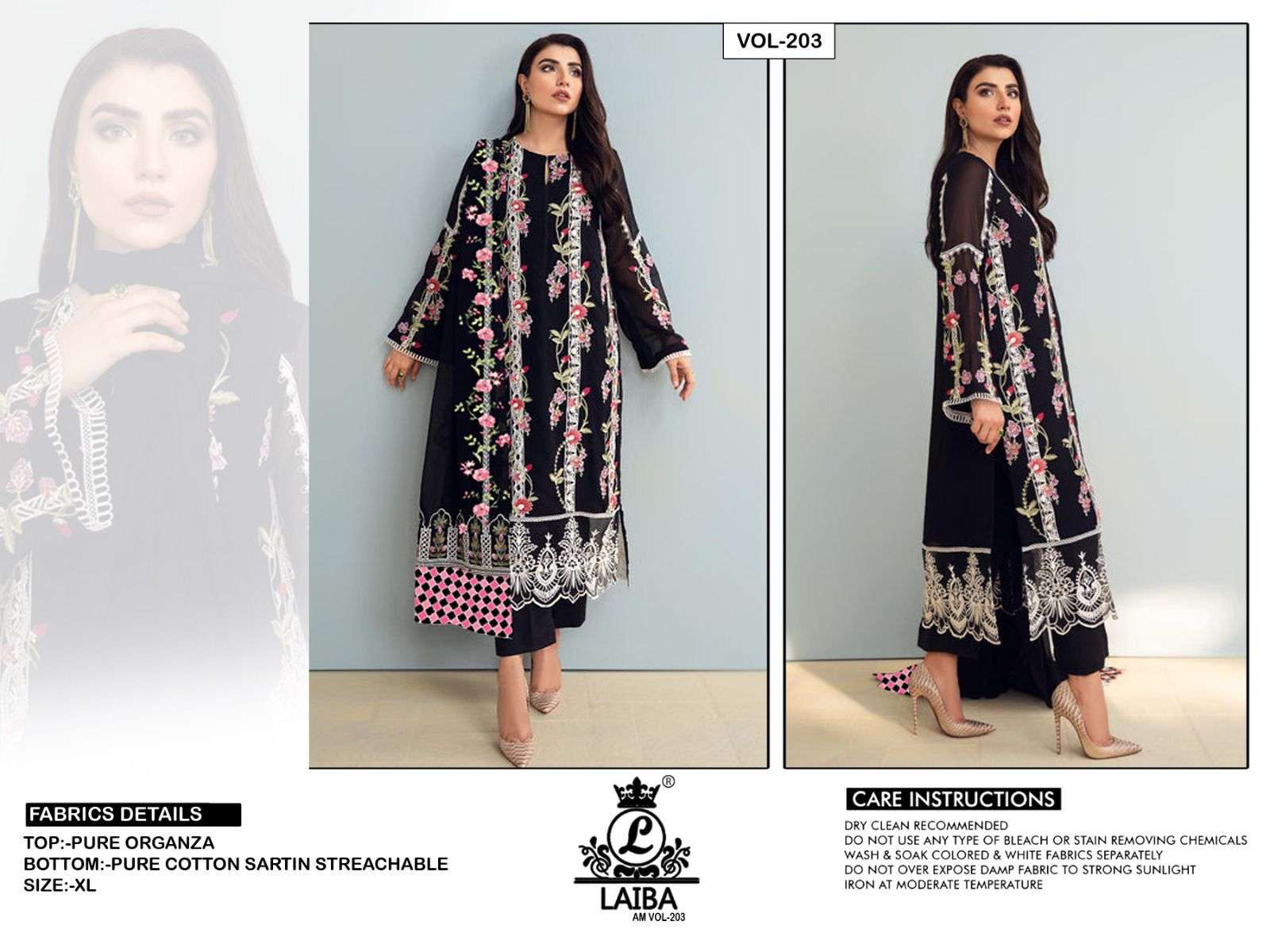 Laiba Designer Georgette Embroidered Suit