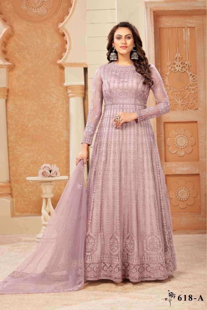 Swagat 618 Colors Partywear Net Anarkali Gown