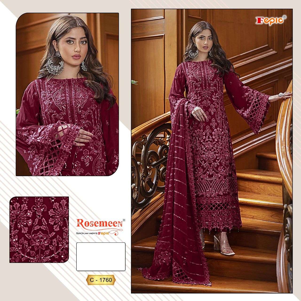 Fepic C 1760 Colors Partywear Designs Pakistani Suit Latest Collection
