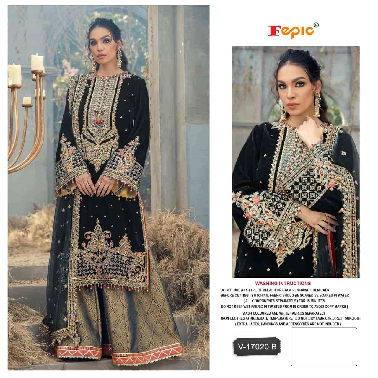 Fepic V 17020 B Festive Wear Style Heavy Designer Velvet Suit Ensemble