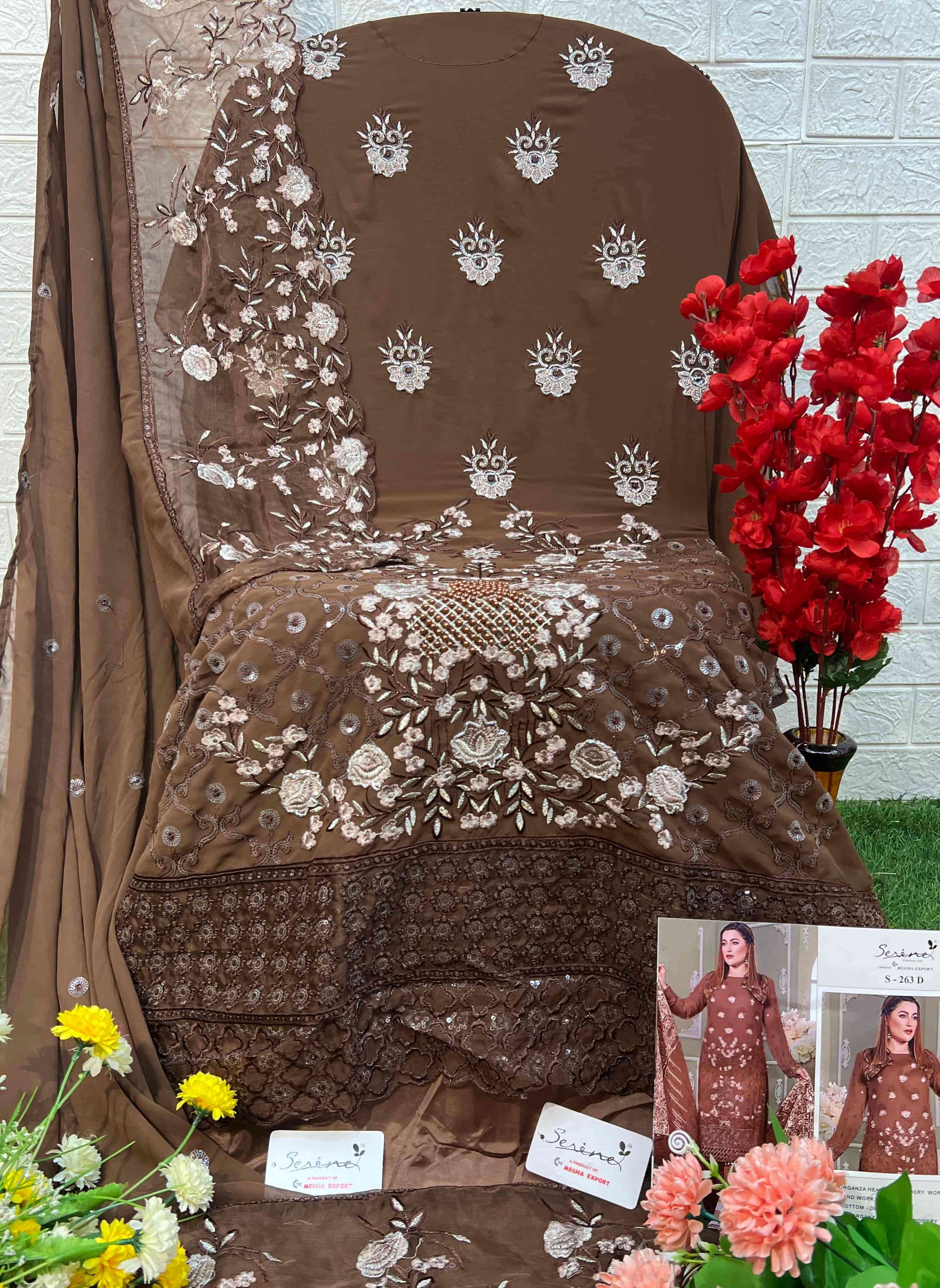 Megha Exports S 263 Colors Pakistani Latest Designer Embroidered Suit Wholesalers