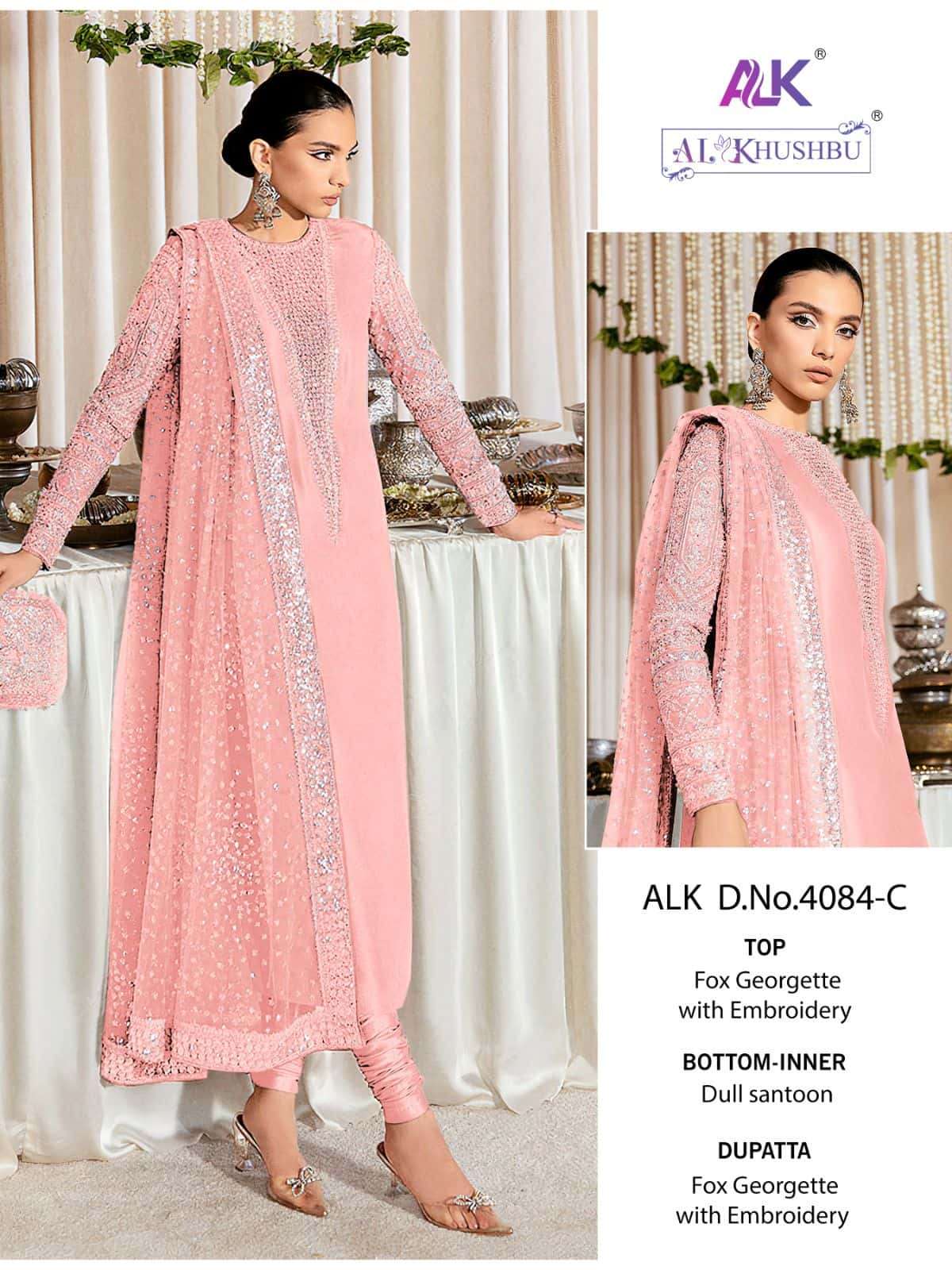 AL Khushbu 4084 C Pakistani Exclusive Fancy Designer Suit