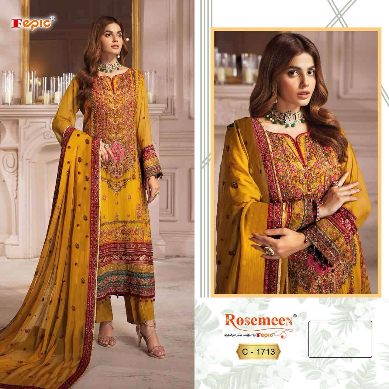 Fepic C 1713 Colors Pakistani Latest New Designer Style Festive Wear Suit