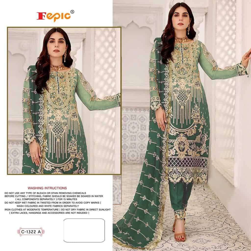 Fepic Rosemeen C 1322 Colors Pakistani New Designs Party Wear Suit Wholesalers