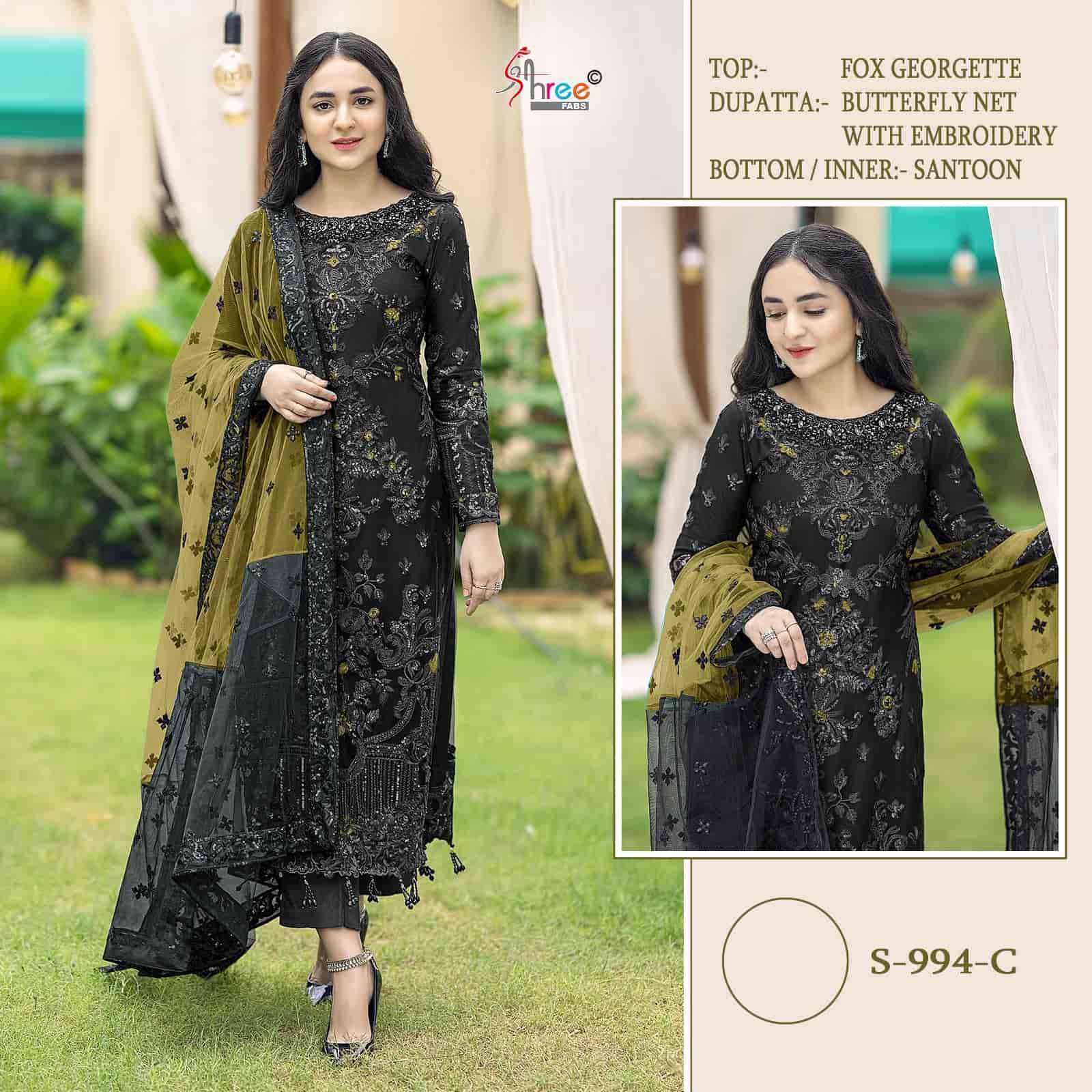 Shree Fabs S 994 C Pakistani Designer Georgette Embroidered Salwar Suit Collection