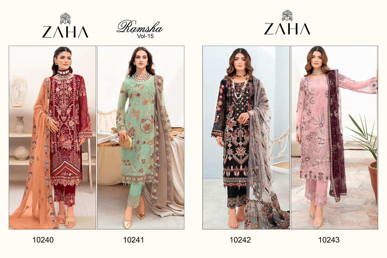 Zaha Ramsha Vol 15 Pakistani Designer Suit