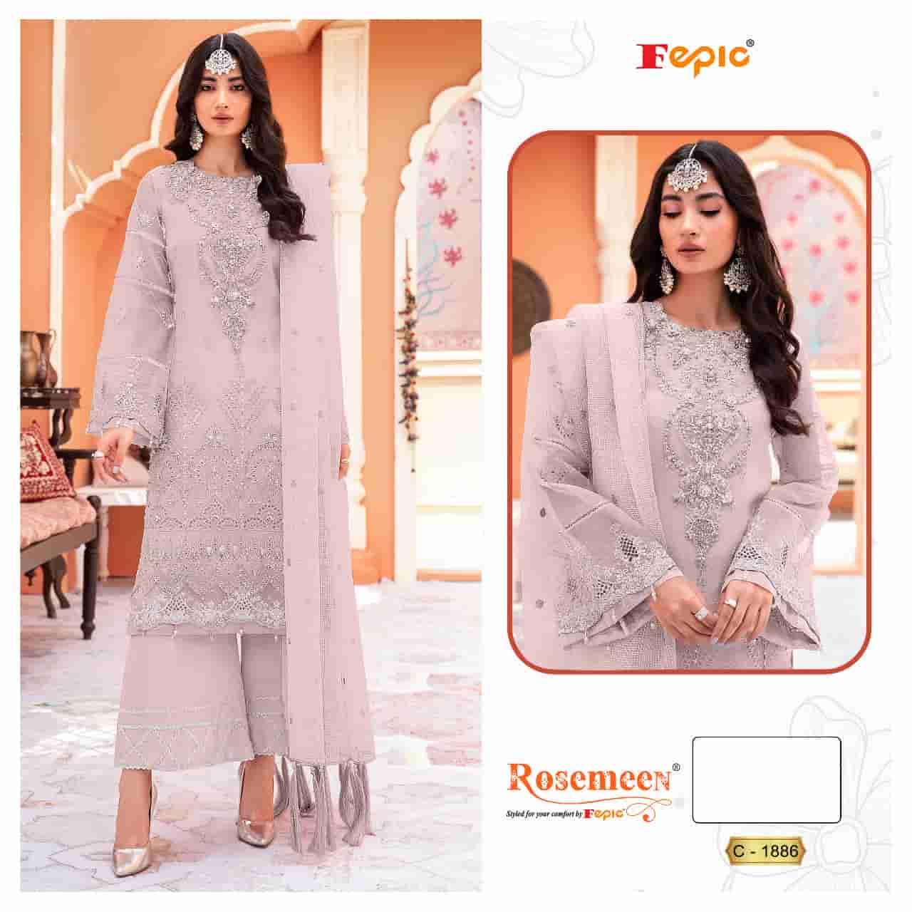 Fepic Rosemeen Organza Embroidered Designer Suit