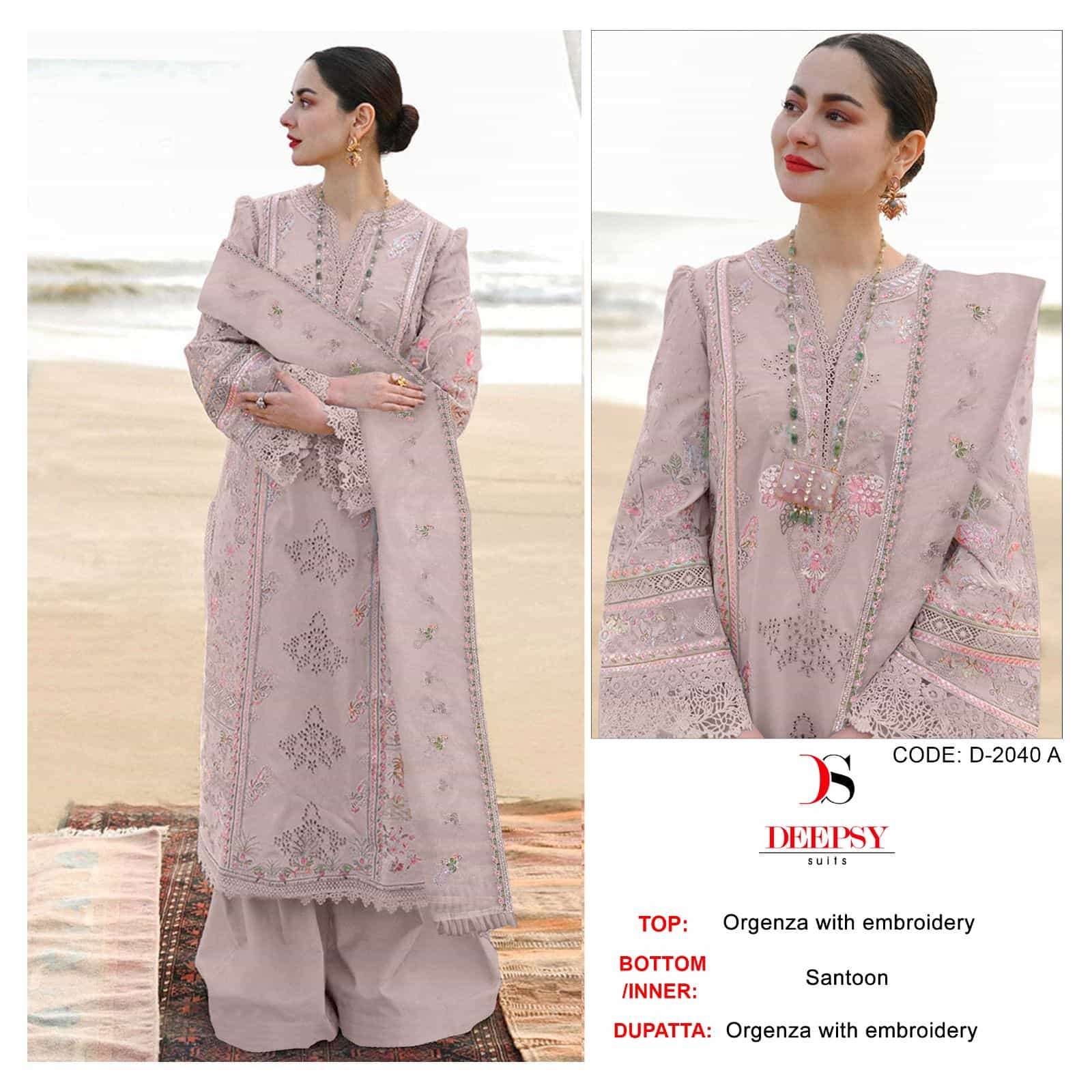 Deepsy D 2040 Colors Pakistani Style Designer Festive Wear Suit Wholesalers