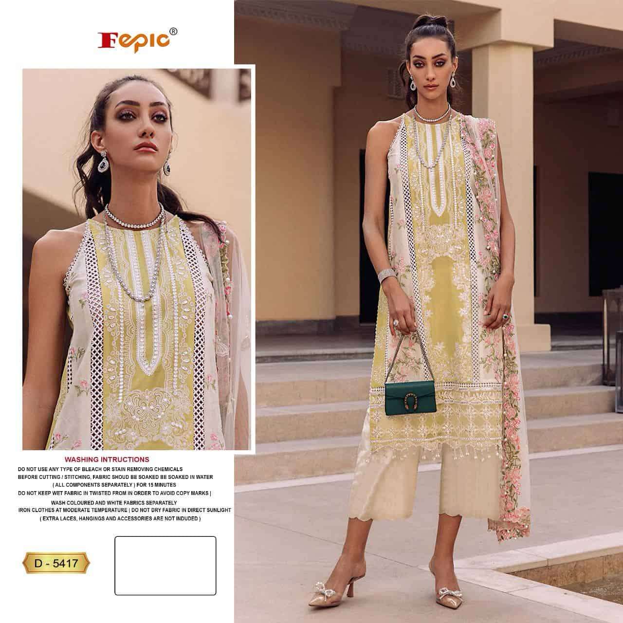 Fepic C 5417 Fancy Designer Cotton Embroidered Suit Exporter