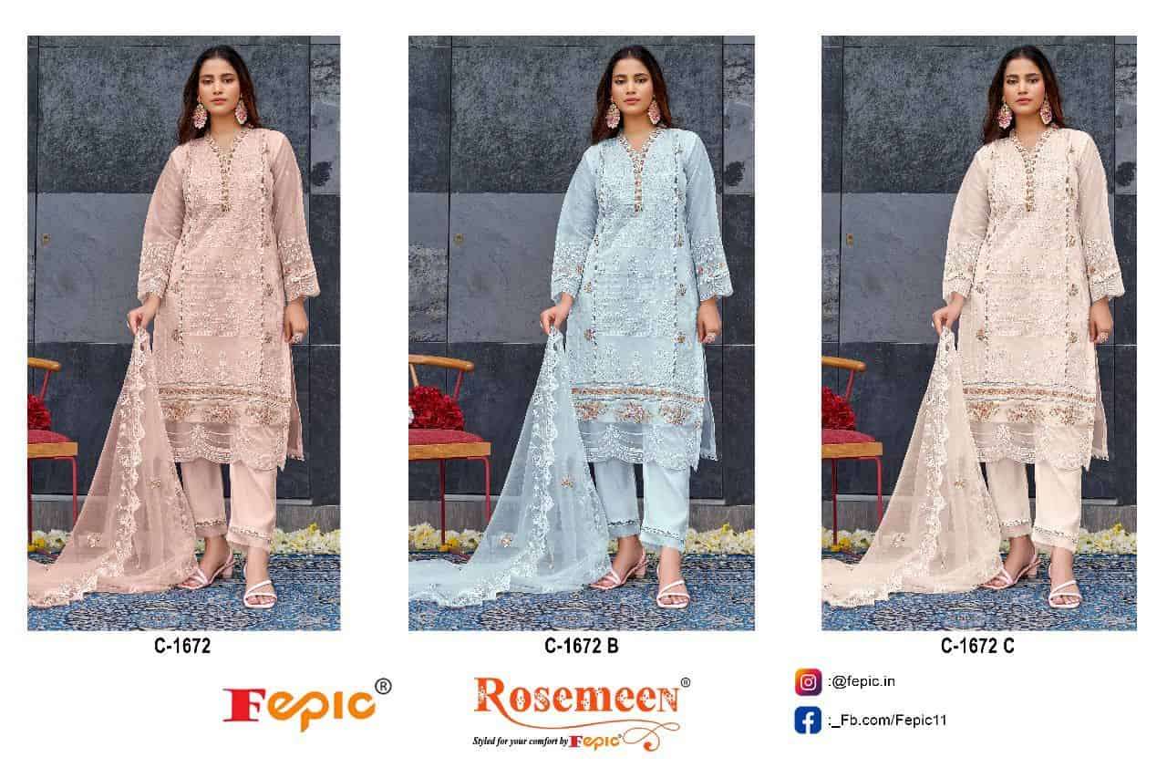 Fepic Rosemeen C 1672 Colors Fancy New Latest Designer Style Pakistani Suit Wholesalers
