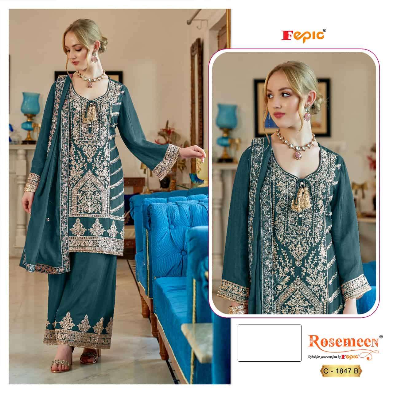 Fepic C 1847 B Pakistani Embroidered Designer Salwar Kameez Collection