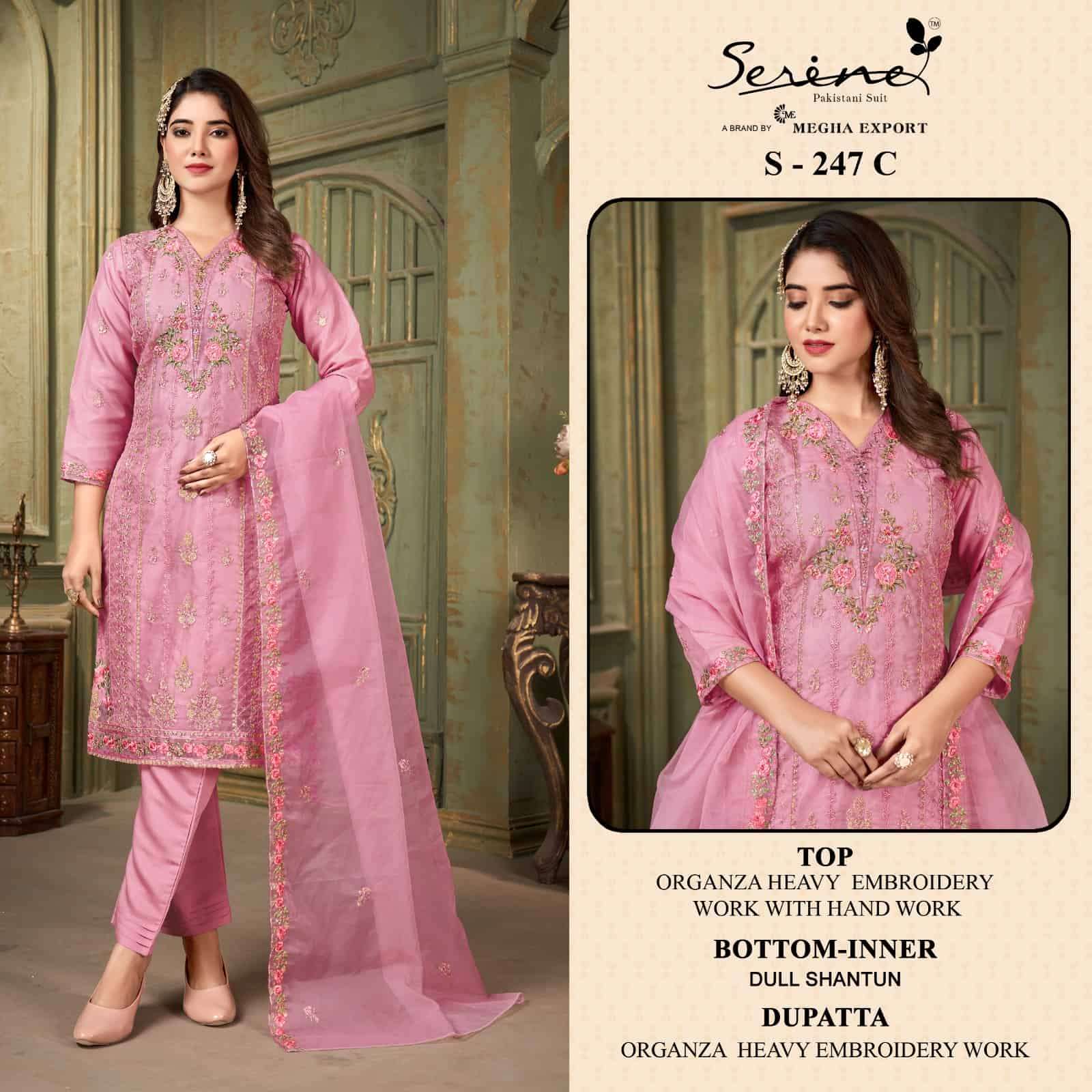 Serine S-247 C Embroidered Organza Suit