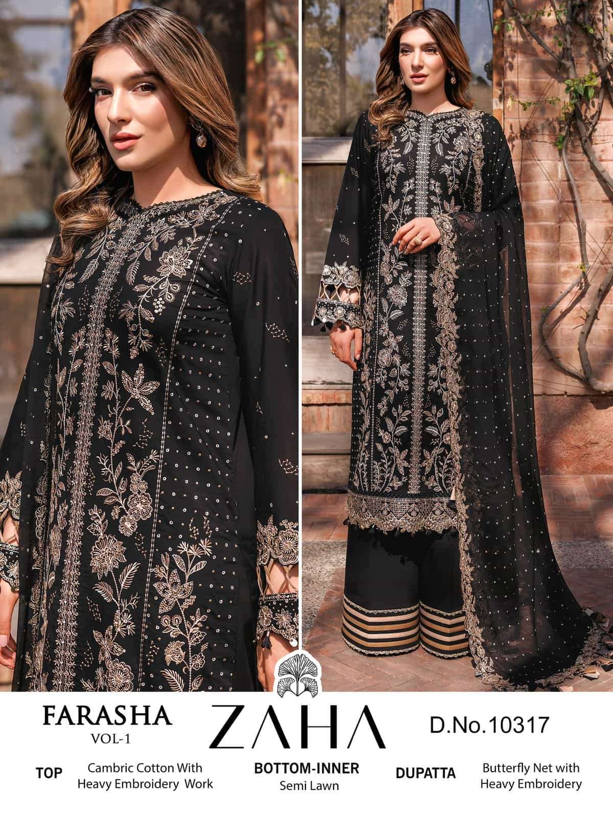 Zaha 10317 Exclusive Latest Designer Cotton Embroidered Dress Online
