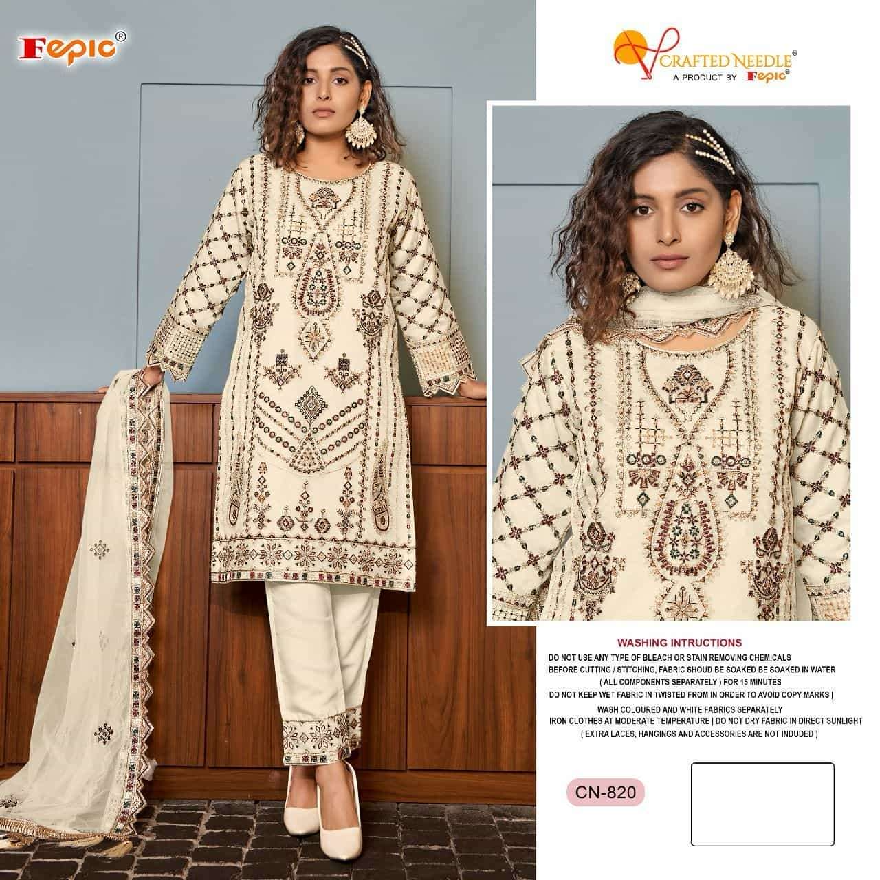 Crafted Needle CN 820 By Fepic Ready To Wear Pakistani Festive Wear Style Collection