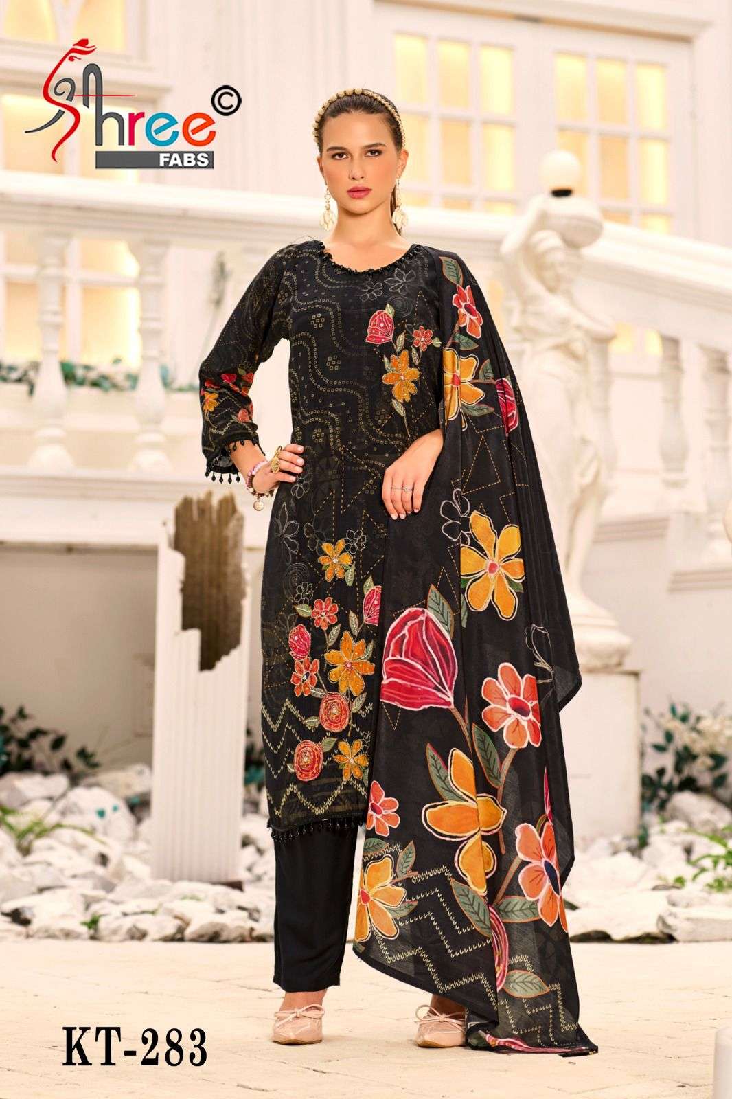 Shree Fabs Kt 283 Digital Prints Pakistani Muslin Suit Designs