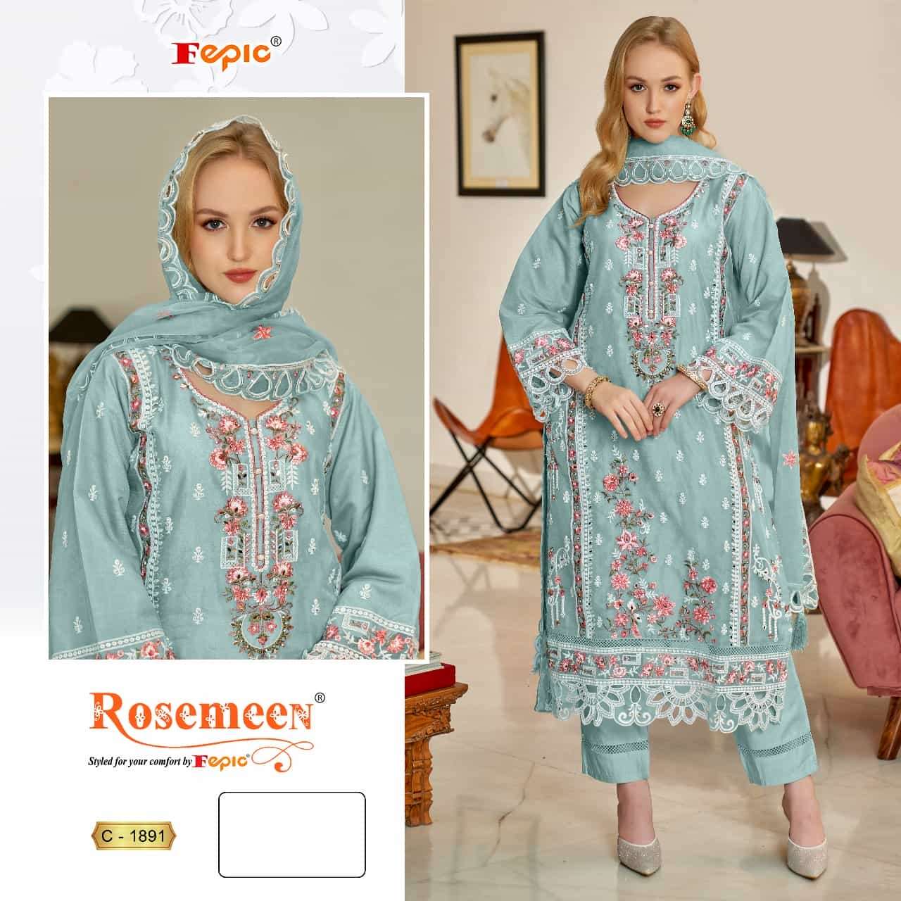 Fepic C 1891 A Pakistani Style Designer Embroidered Suit Exporter