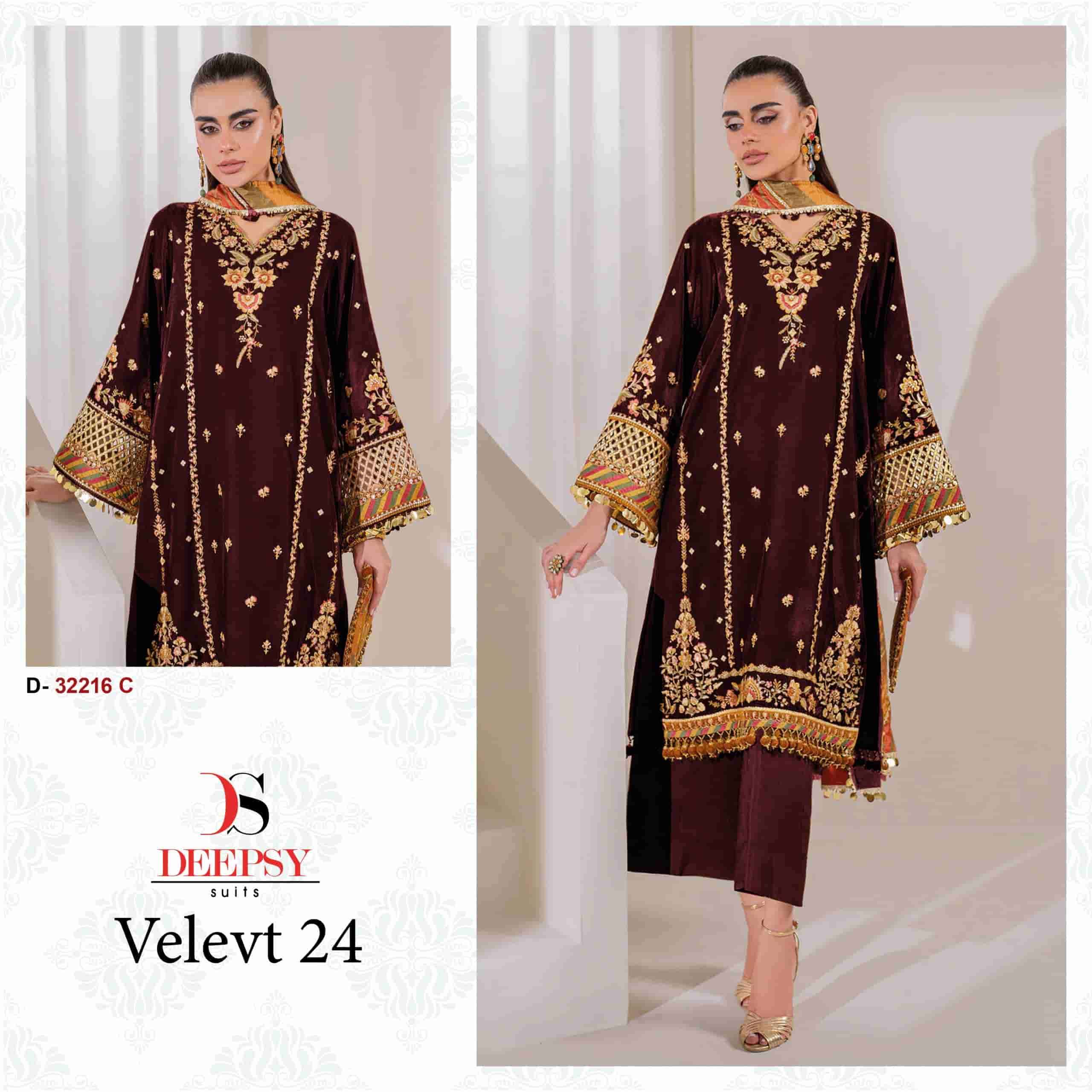 Deepsy D 32216 C Exclusive Heavy Embroidered Pakistani Velvet Collection