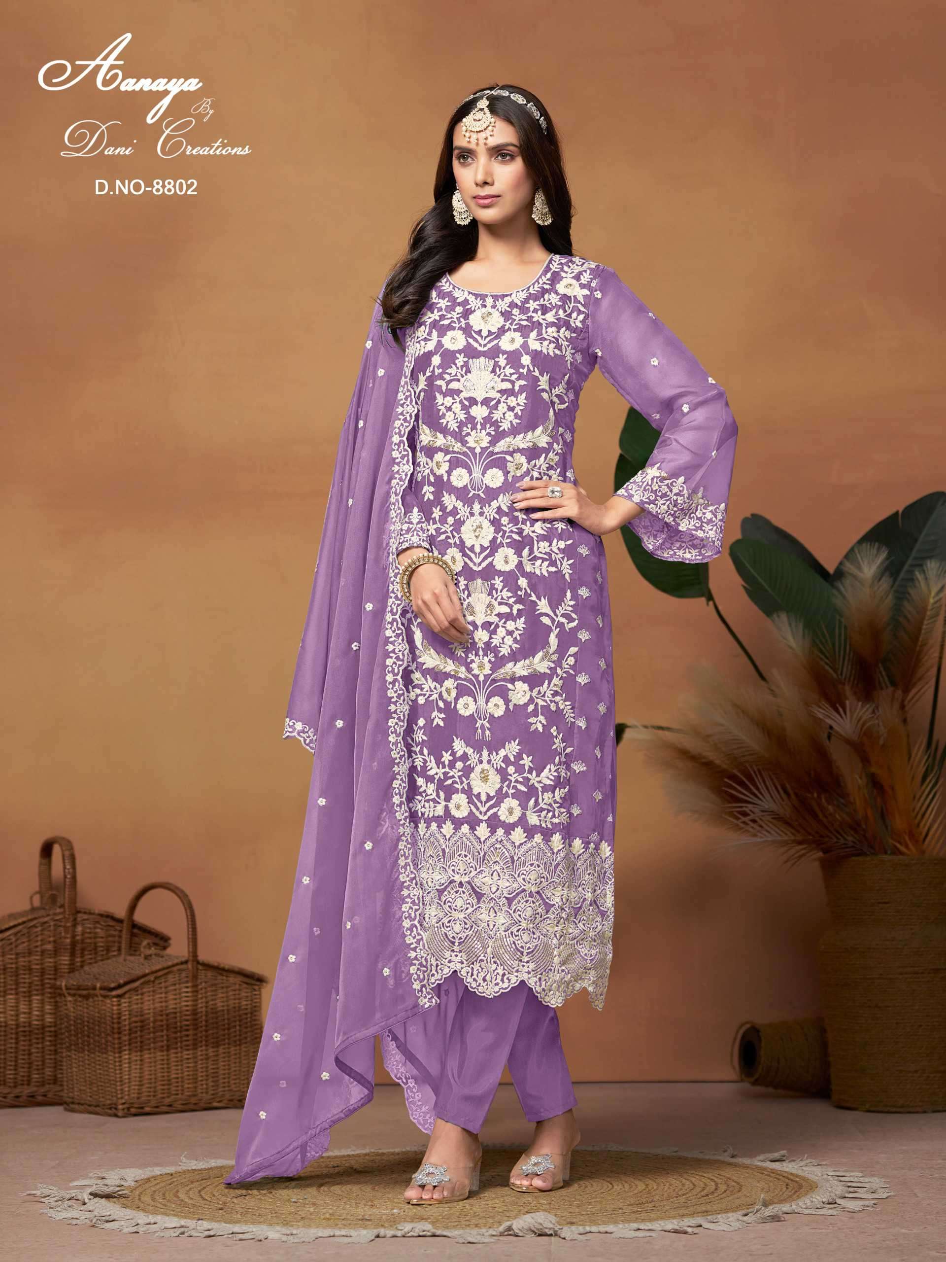 Aanaya 8802 Organza Pakistani Suit