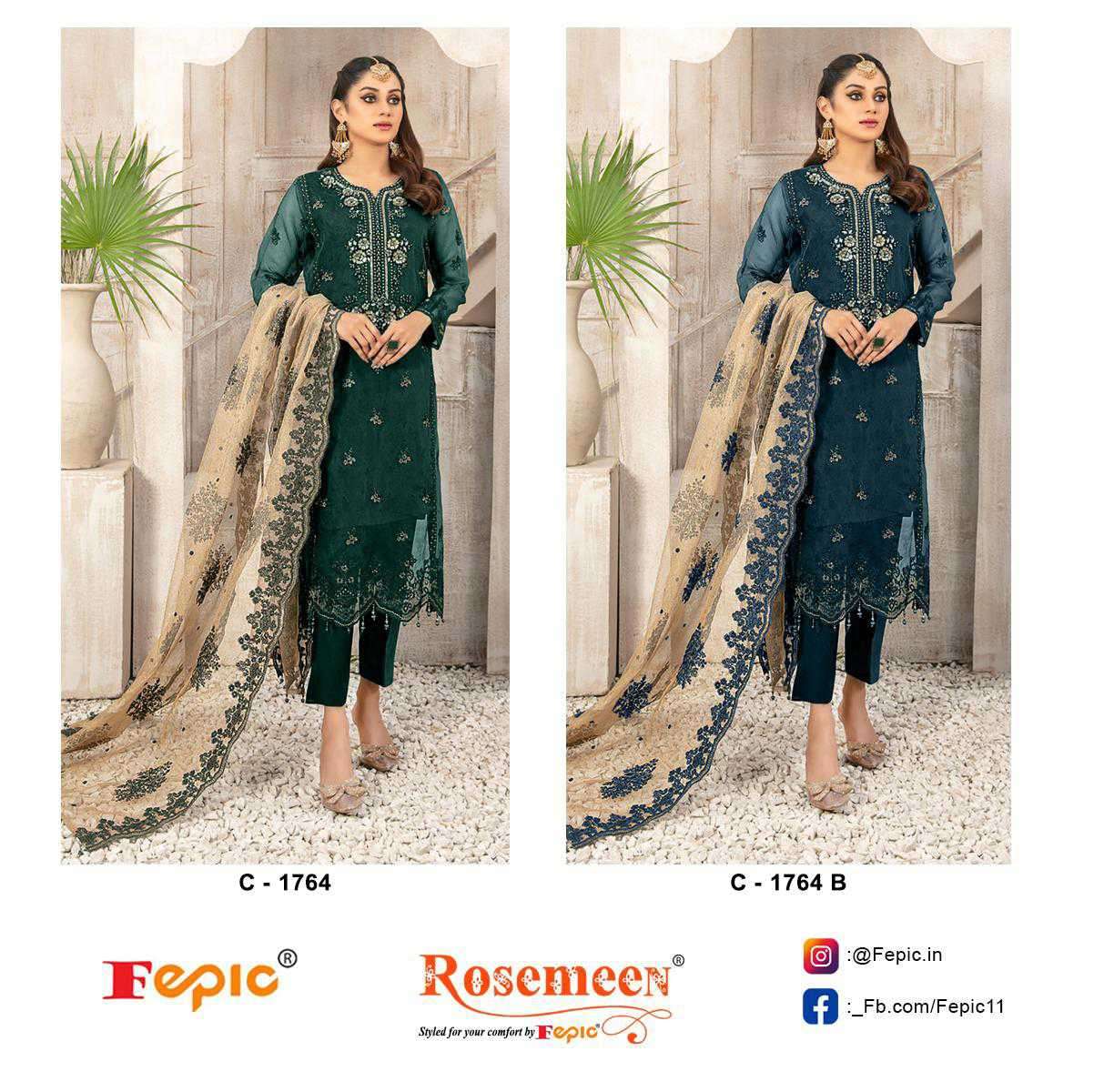 Fepic C 1764 Colors Heavy Designer Pakistani Dress Festive Collection