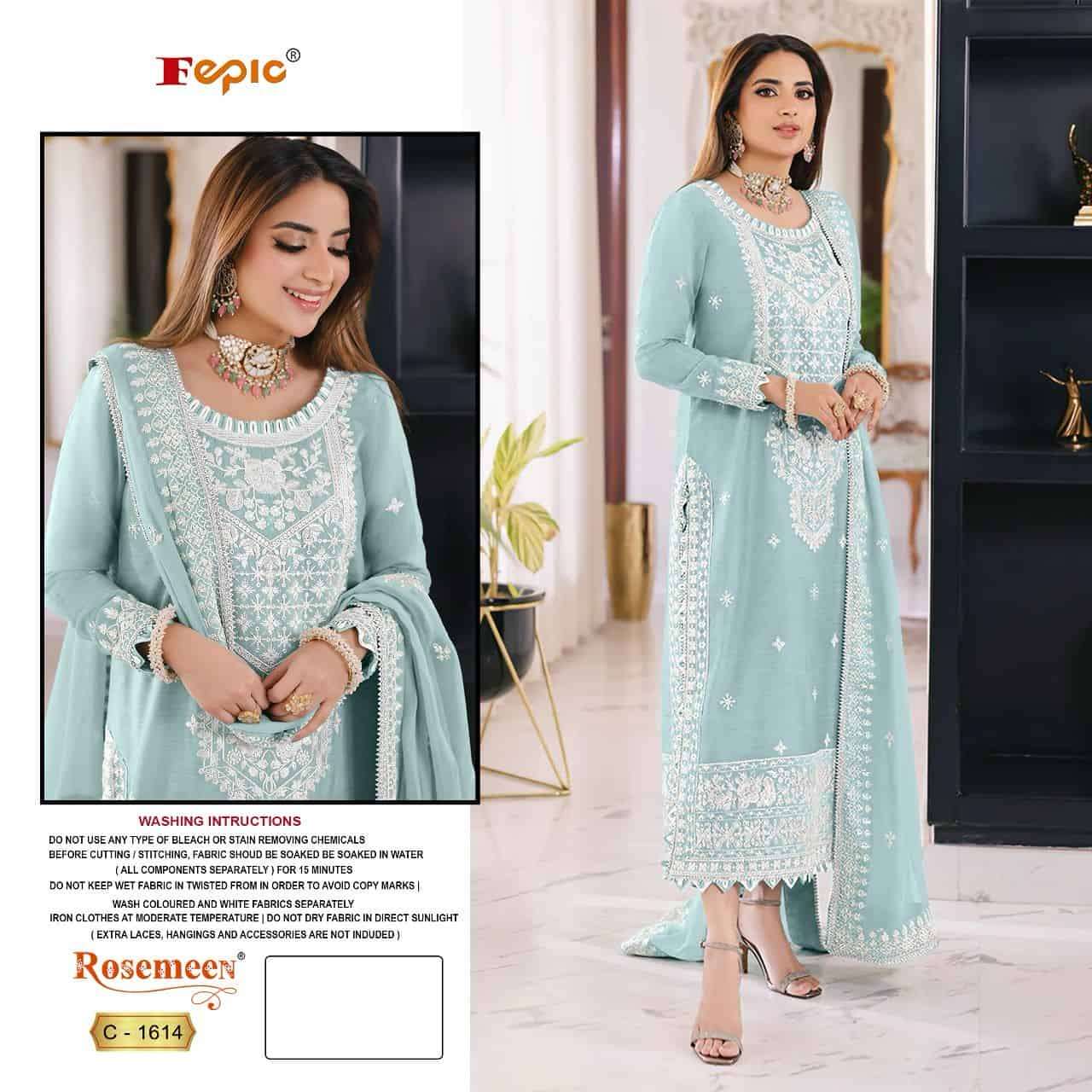 Fepic C 1614 Colors Pakistani Exclusive Designer Style Salwar Suit Exporter