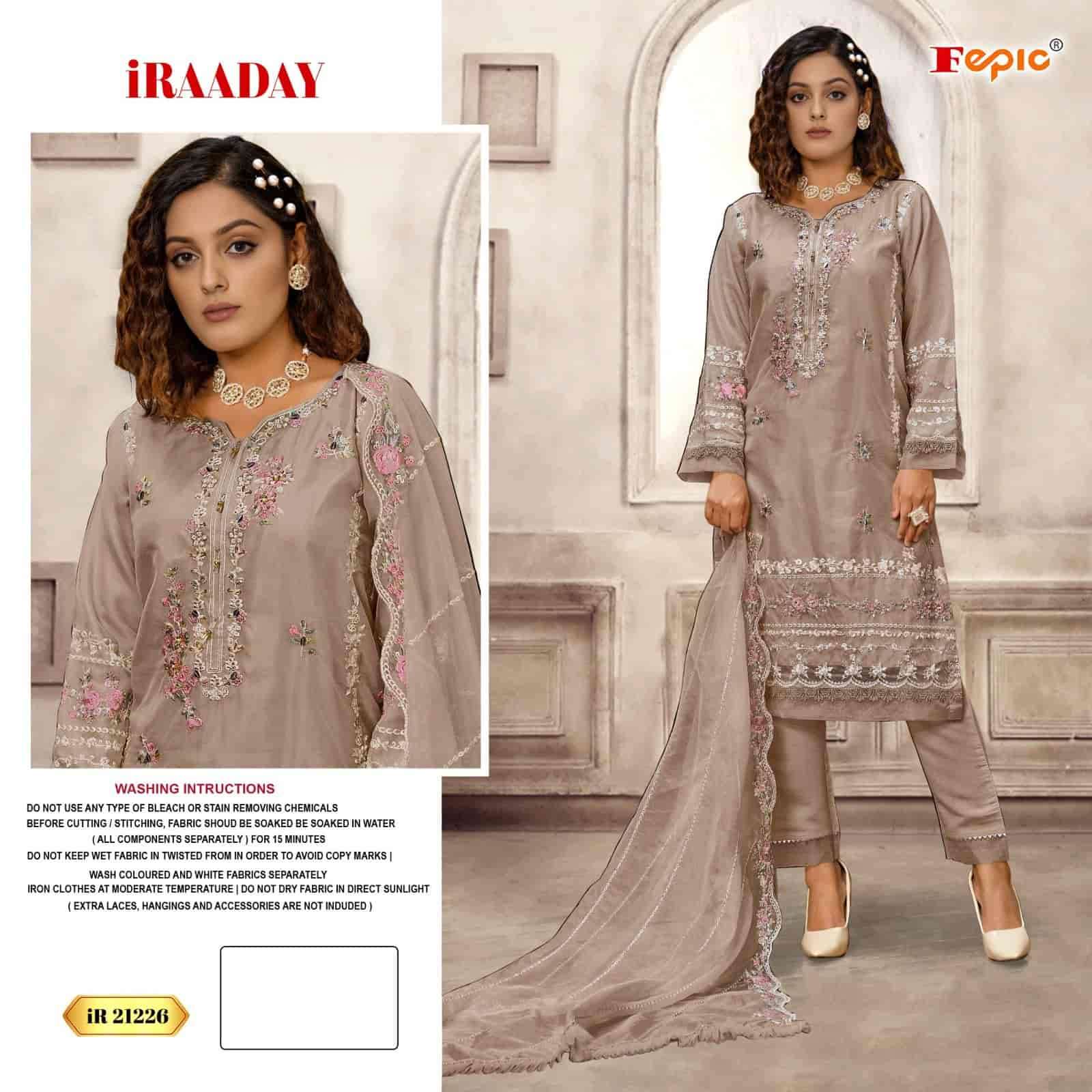 Fepic IR 21226 Pakistani Style Designer Organza Embroidered Suit Exporter