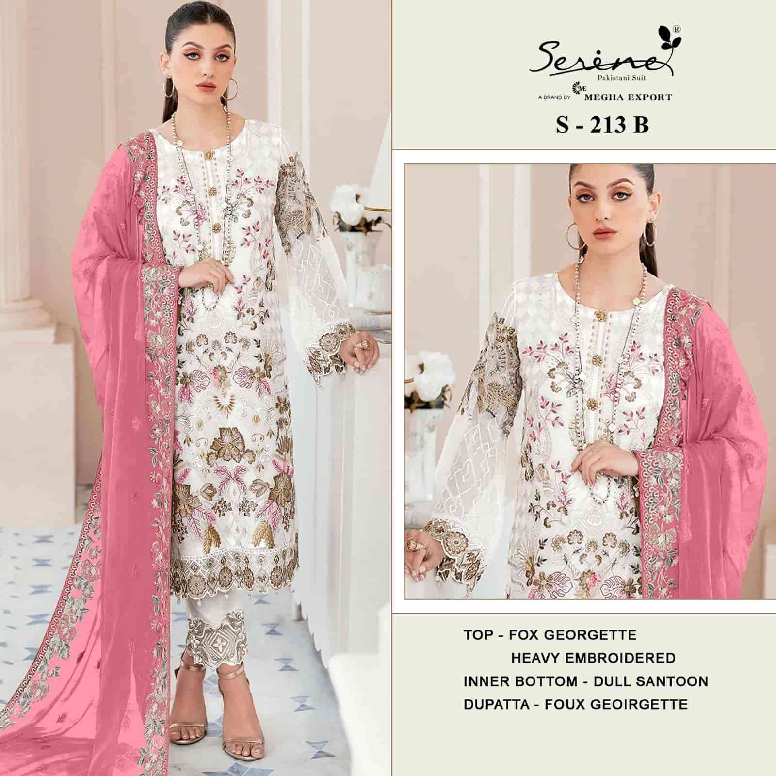 Serine S 213 B Festive Wear Style Latest Designs Pakistani Salwar Suit Exporter